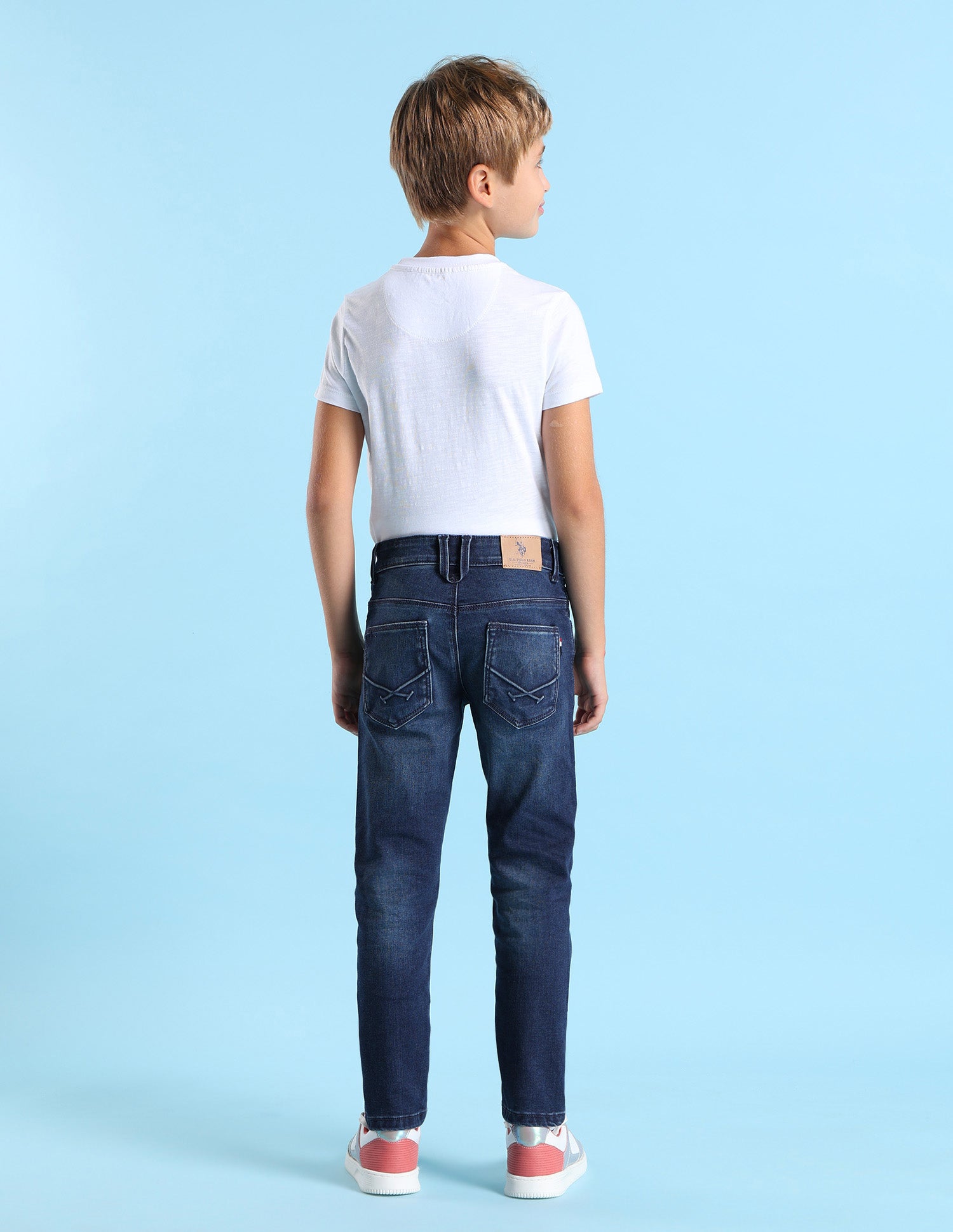 Boys Slim Fit Whiskered Jeans Dark Blue - U.S. POLO ASSN. | Large