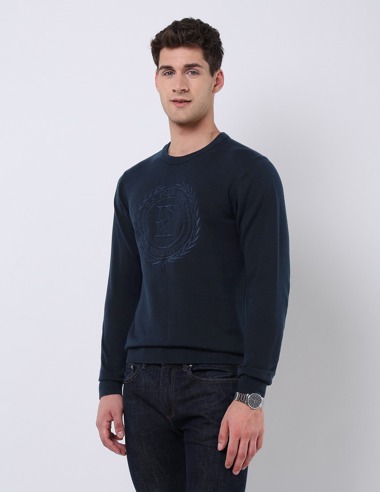 Brand Embroidered Regular Fit Sweater Navy - U.S. POLO ASSN. | Large