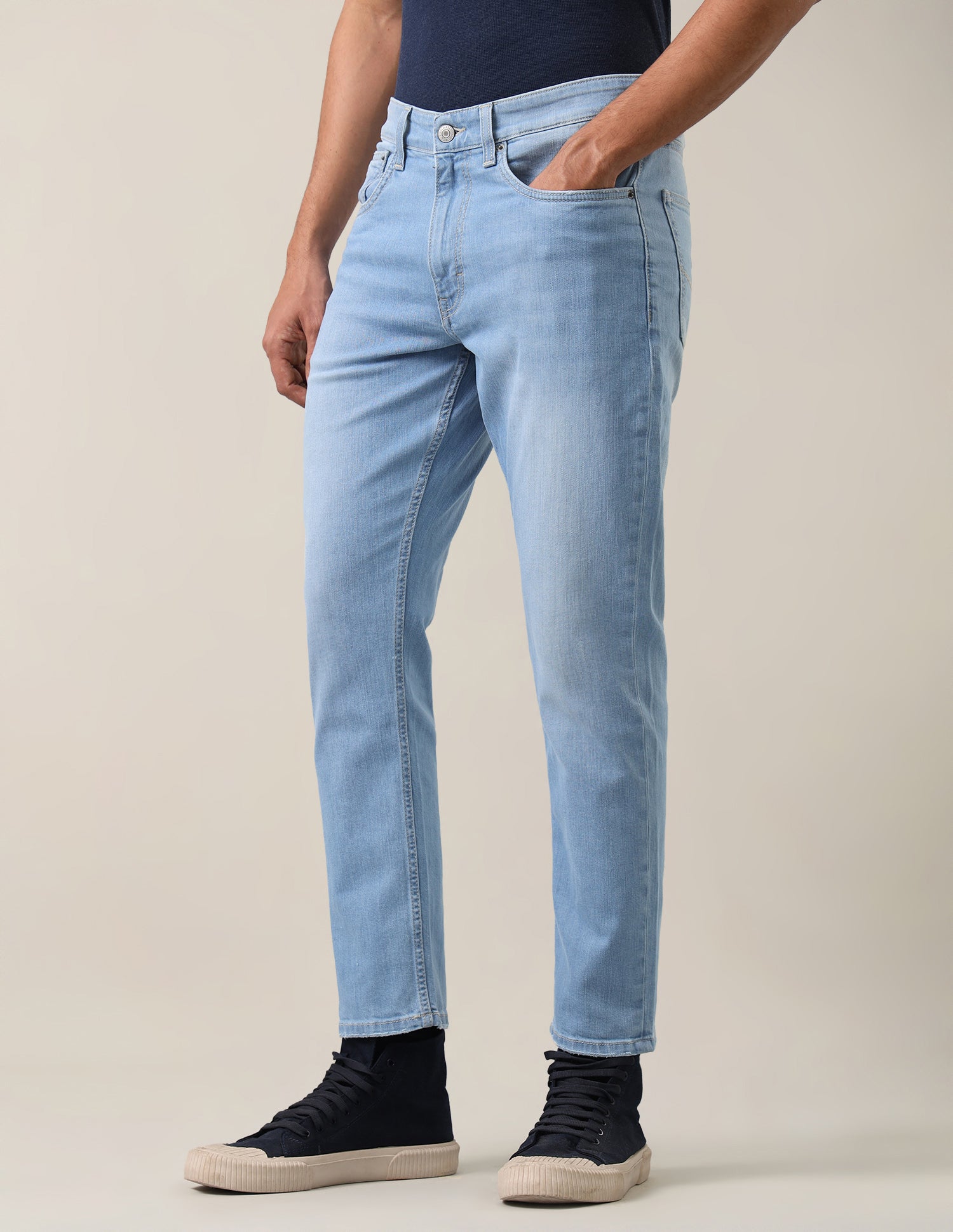 Cole Comfort Cropped Fit Blue Jeans Blue - U.S. Polo Assn. India | Large