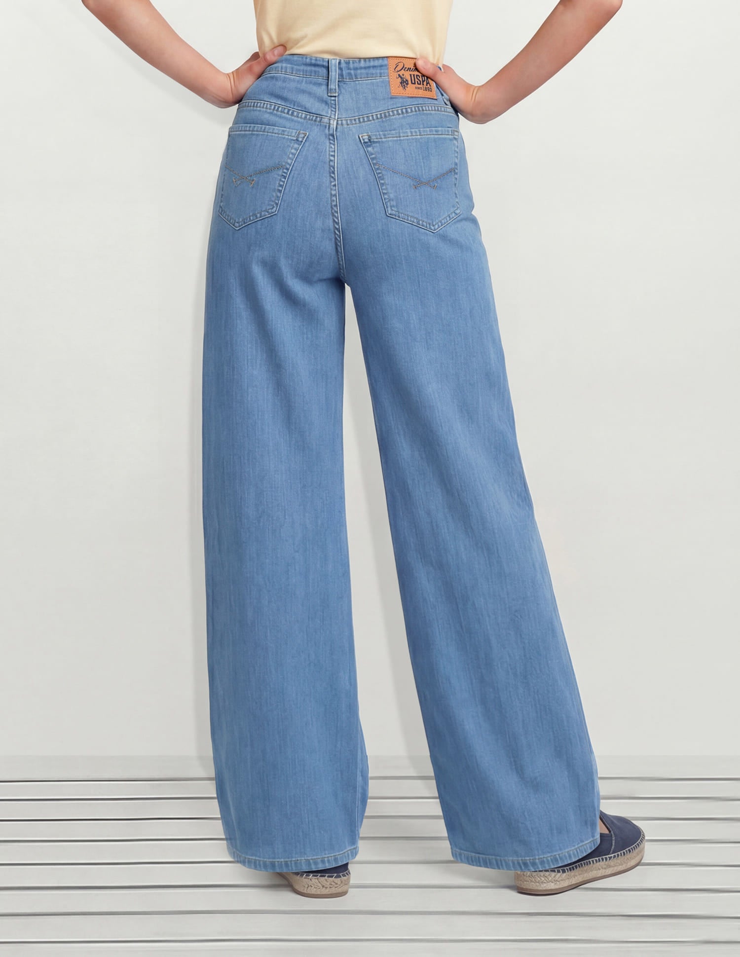 High Rise Wide Leg Fit Jeans Blue - U.S. Polo Assn. India | Large