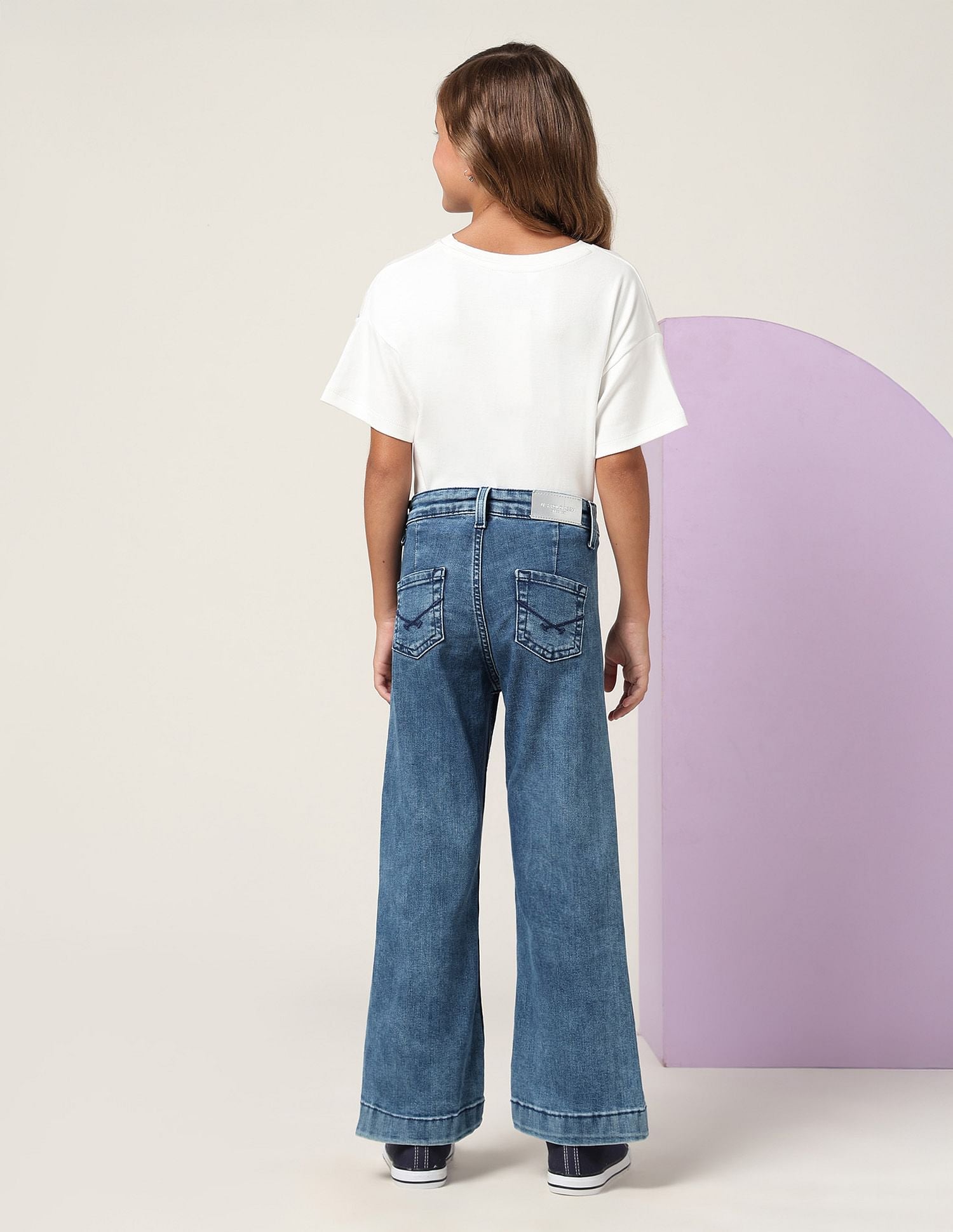 Girls Mid Rise Bootcut Jeans Blue - U.S. POLO ASSN. | Large