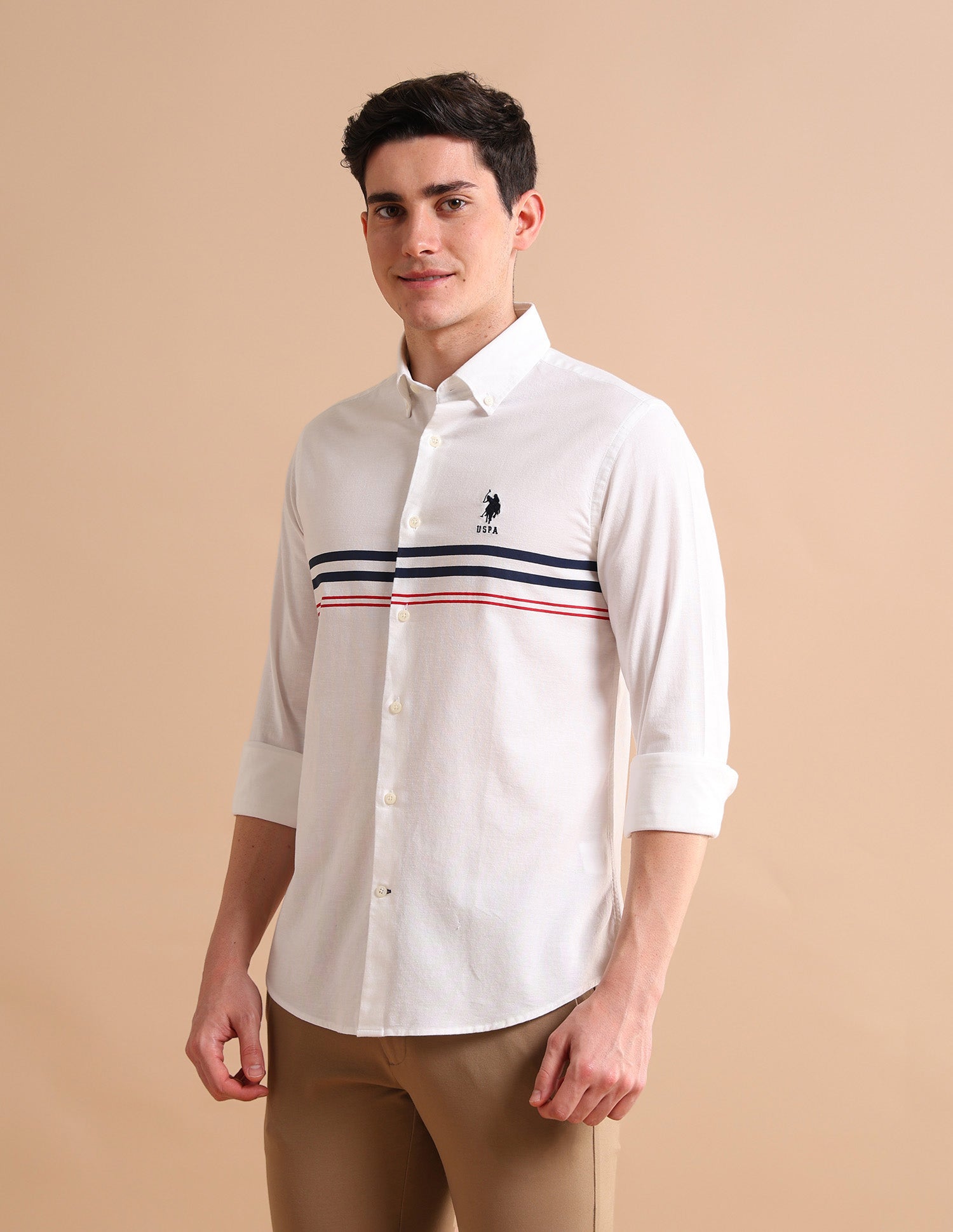 Engineered Oxford Shirt White - U.S. POLO ASSN. | Large