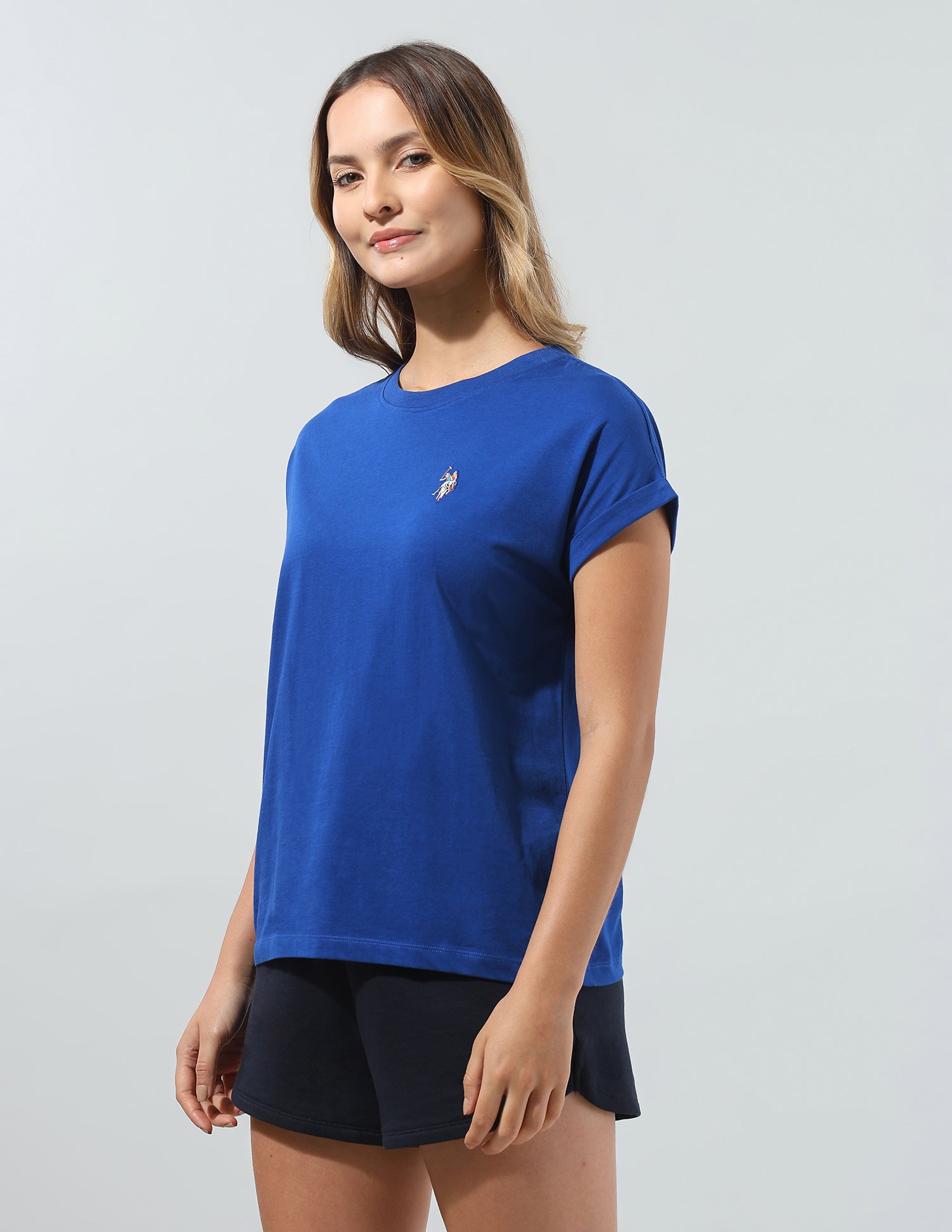 Solid Regular Fit T-Shirt Blue - U.S. Polo Assn. India | Large