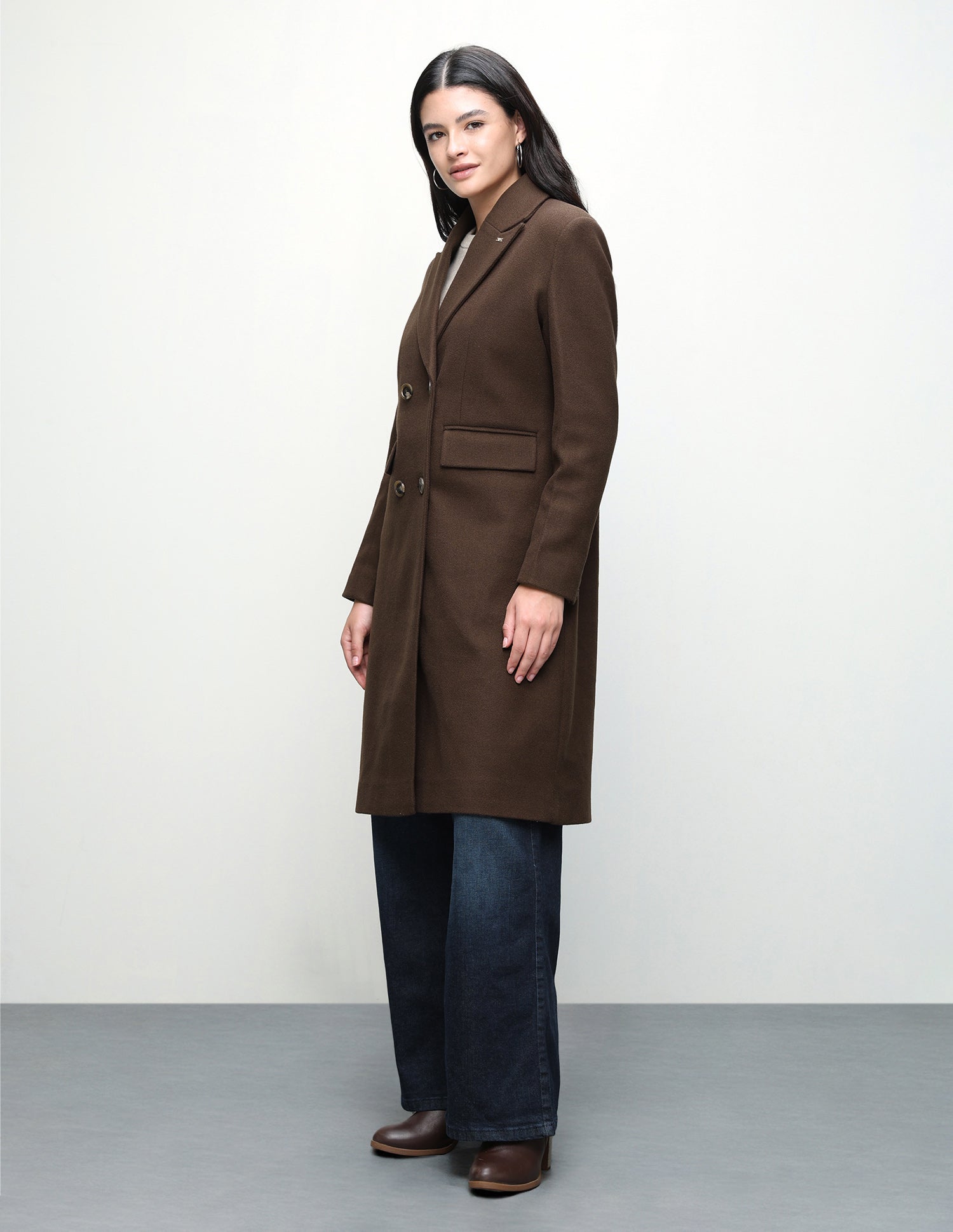 Solid Fitted Longline Jacket Brown - U.S. Polo Assn. India | Large