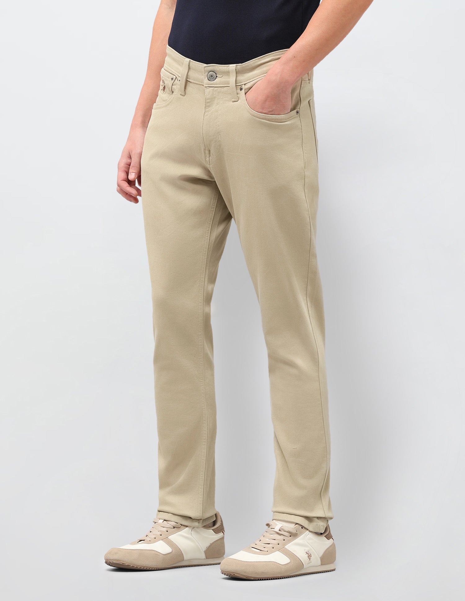 Brandon Slim-Tapered Fit Beige Jeans Beige - U.S. Polo Assn. India | Large