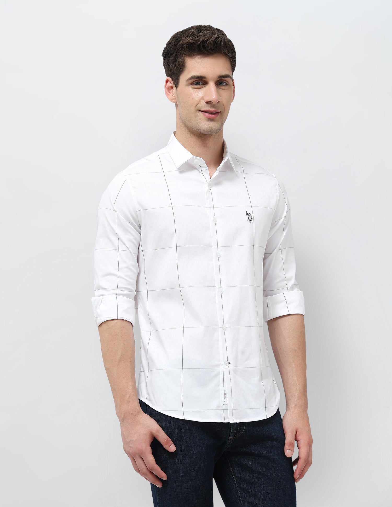 Twill Tailored Fit Shirt White - U.S. Polo Assn. India | Large