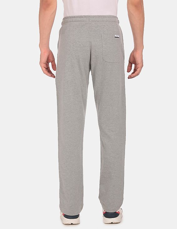 Men Grey I673 Comfort Fit Solid Cotton Polyester Lounge Pants - Pack Of 1 Grey - U.S. Polo Assn. India | Large