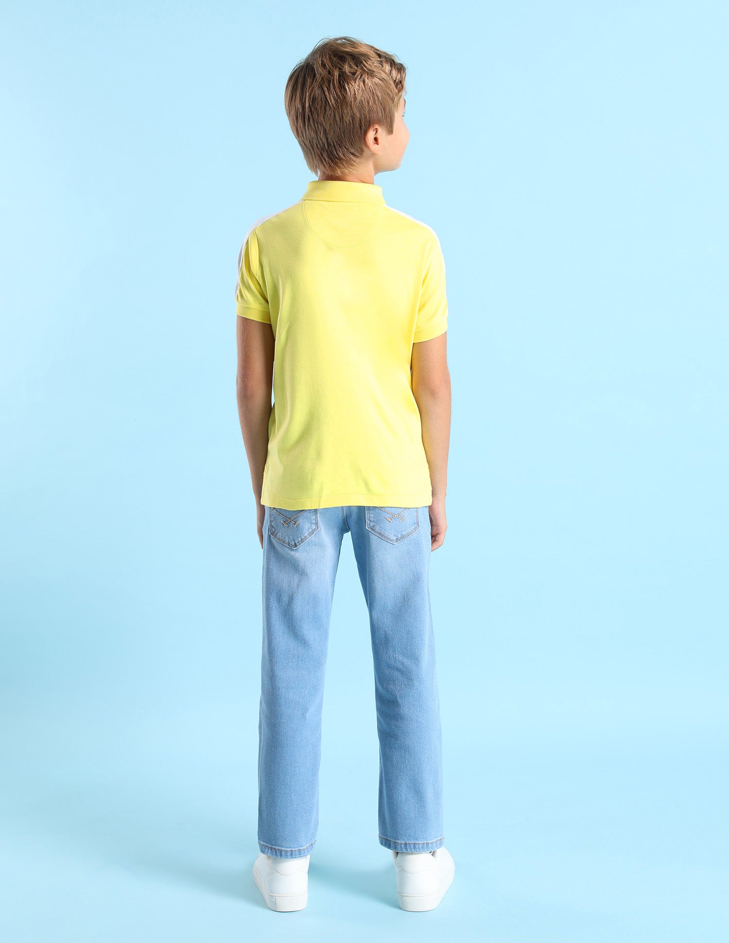 Boys Brand Printed Regular Fit Polo Shirt Light Yellow - U.S. POLO ASSN. | Large