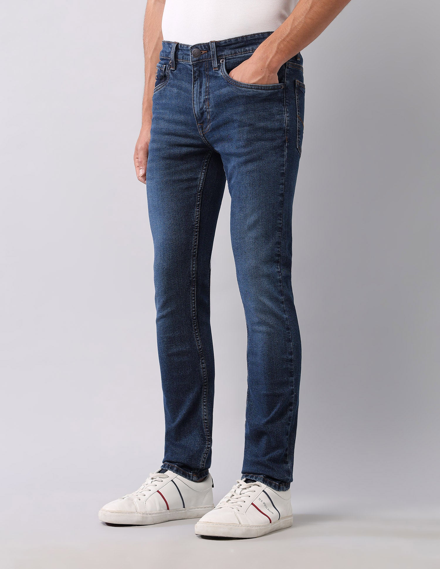 Regallo Skinny Fit Blue Jeans Dark Wash - U.S. Polo Assn. India | Large