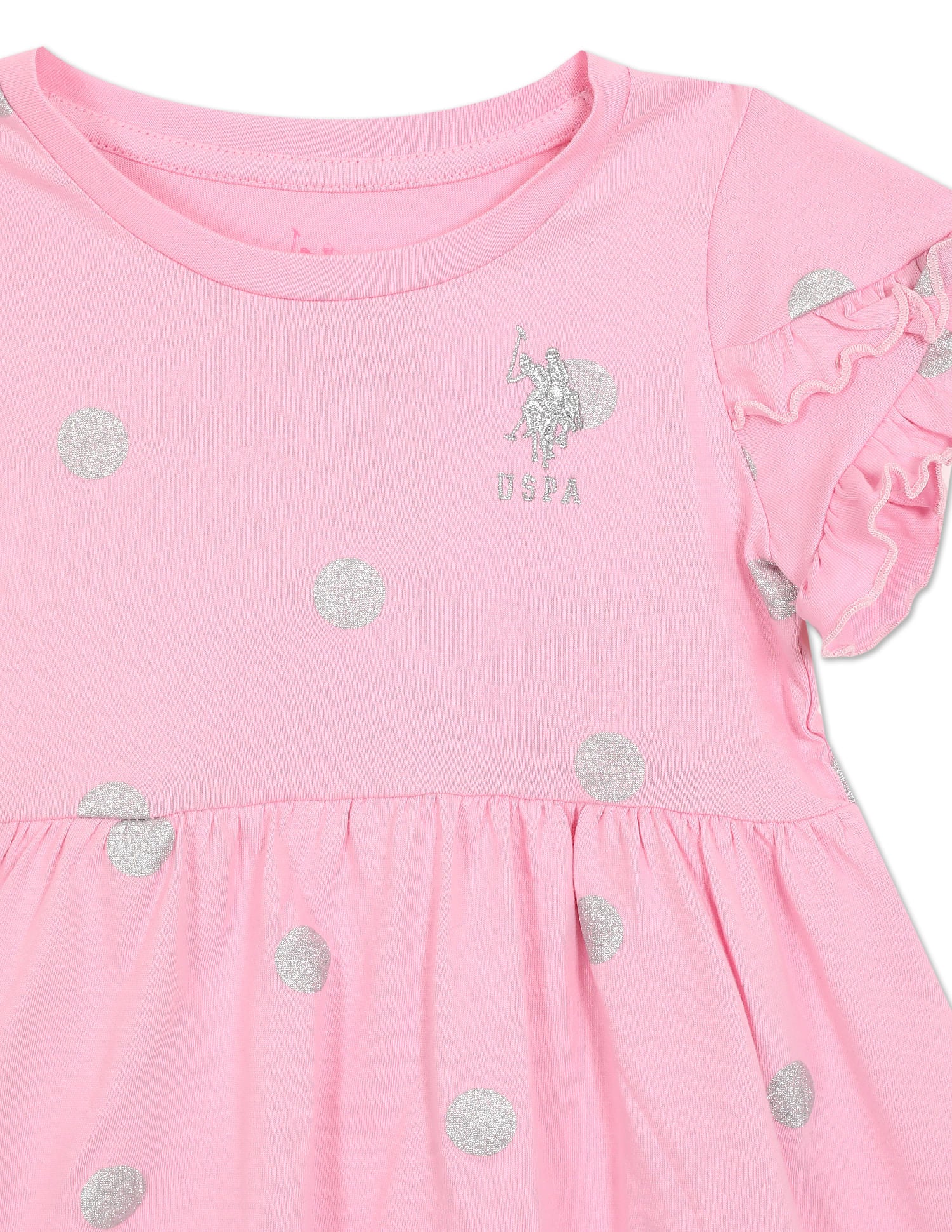 Round Neck Printed Dress Pink - U.S. Polo Assn. India | Large