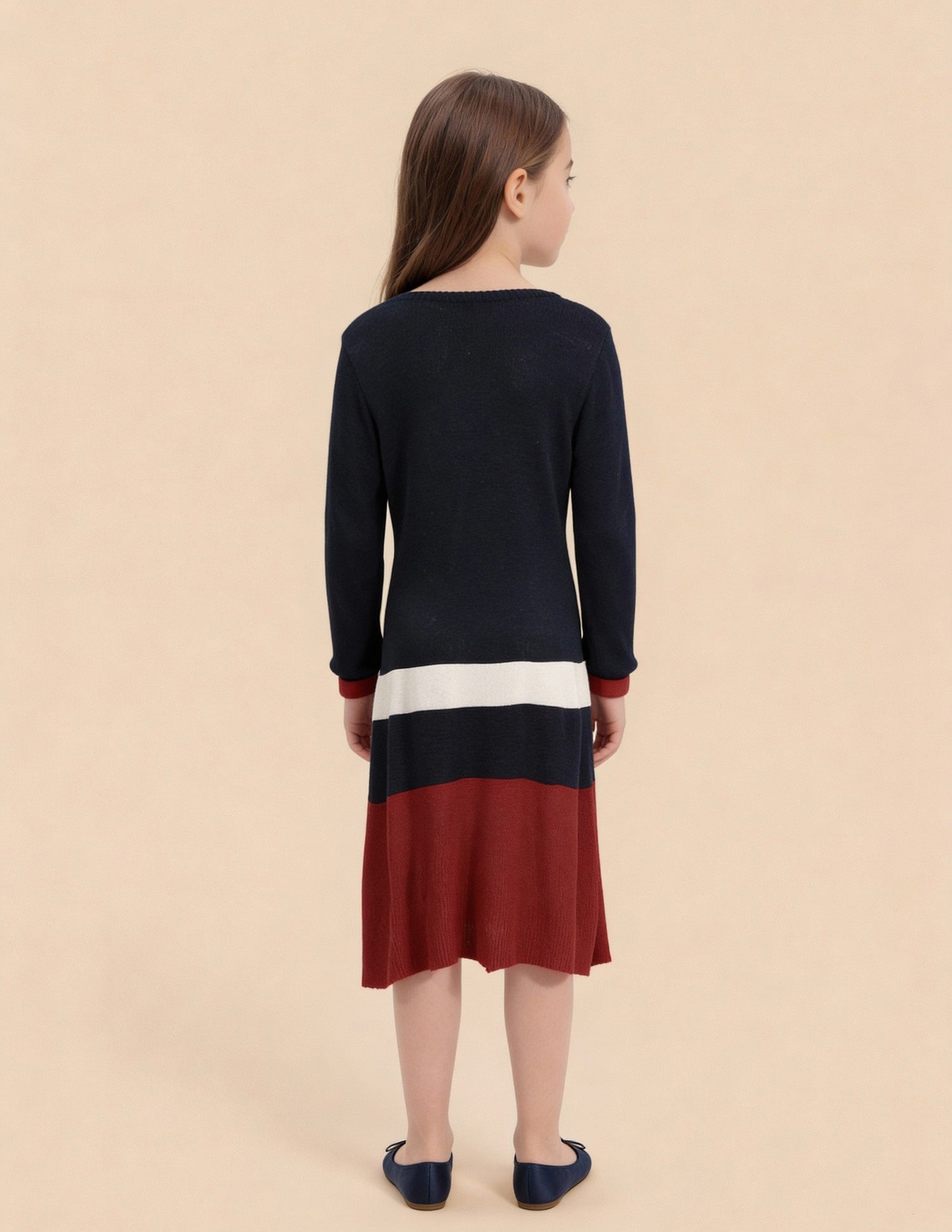 Girls Regular Straight Fit Sweater Dress Navy - U.S. Polo Assn. India | Large