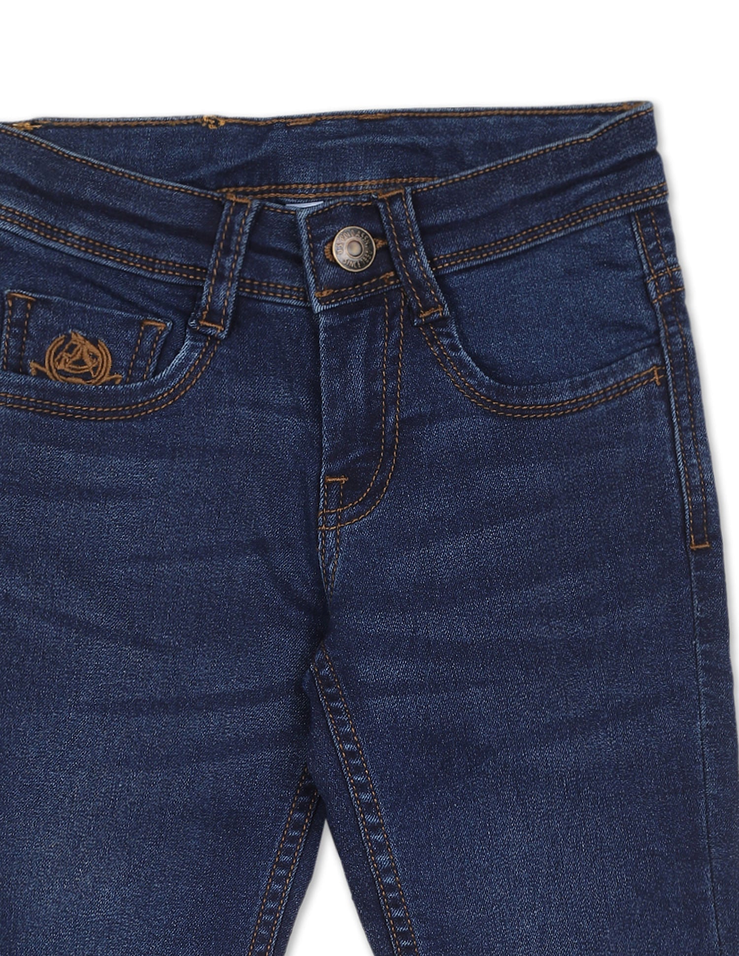 Boys Dark Blue Slim Fit Dark Wash Jeans Dark Blue - U.S. Polo Assn. India | Large