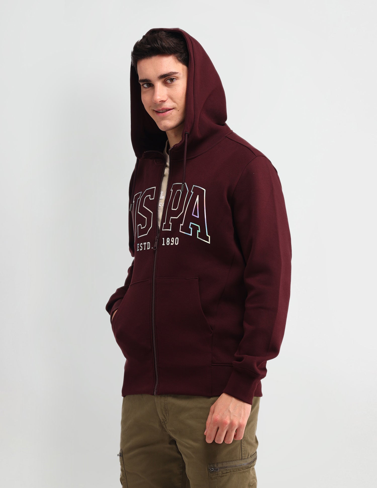 Brand Printed Regular Fit Sweatshirt Dark Green - U.S. Polo Assn. India | Large