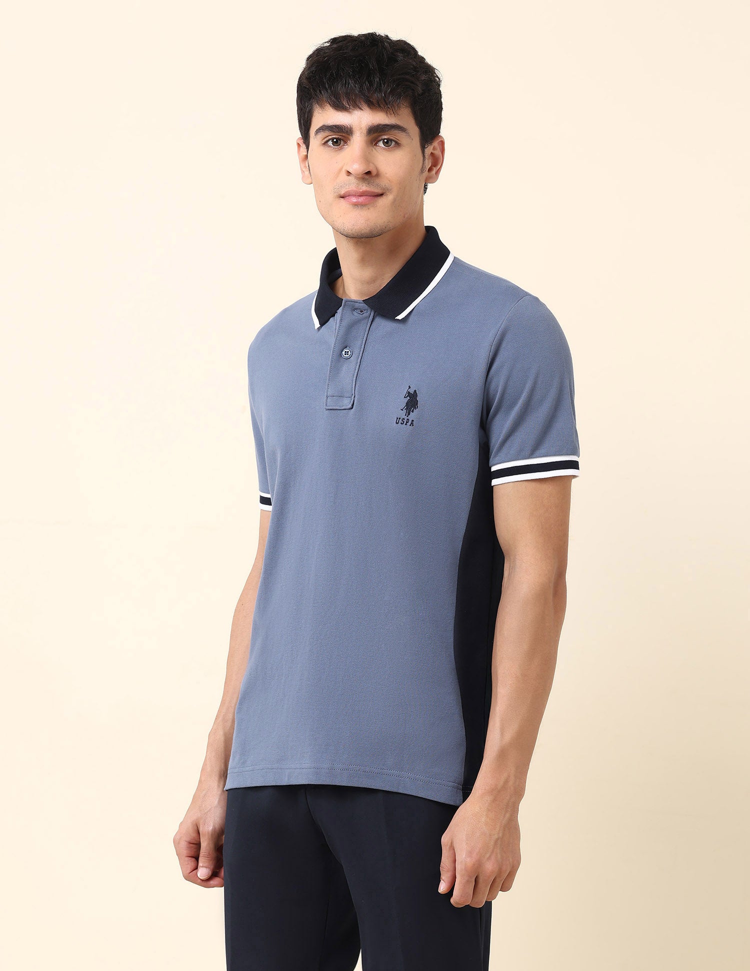 Pure Cotton Classic Polo Shirt Blue - U.S. Polo Assn. India | Large