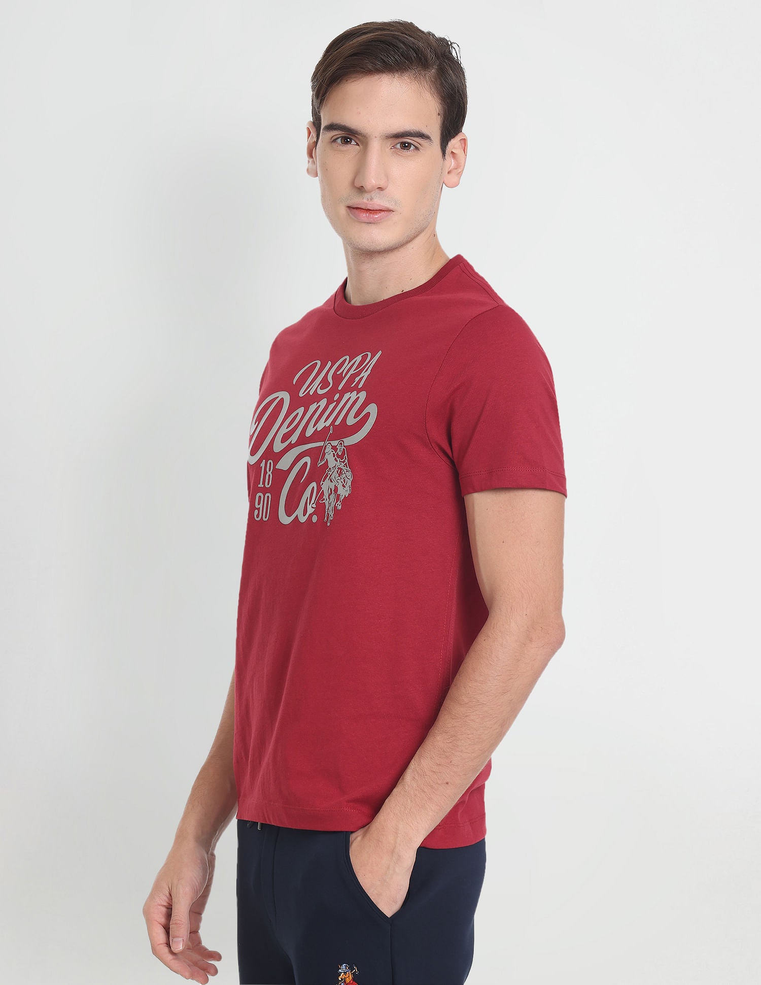 Iconic Brand Print T-Shirt Maroon - U.S. POLO ASSN. | Large