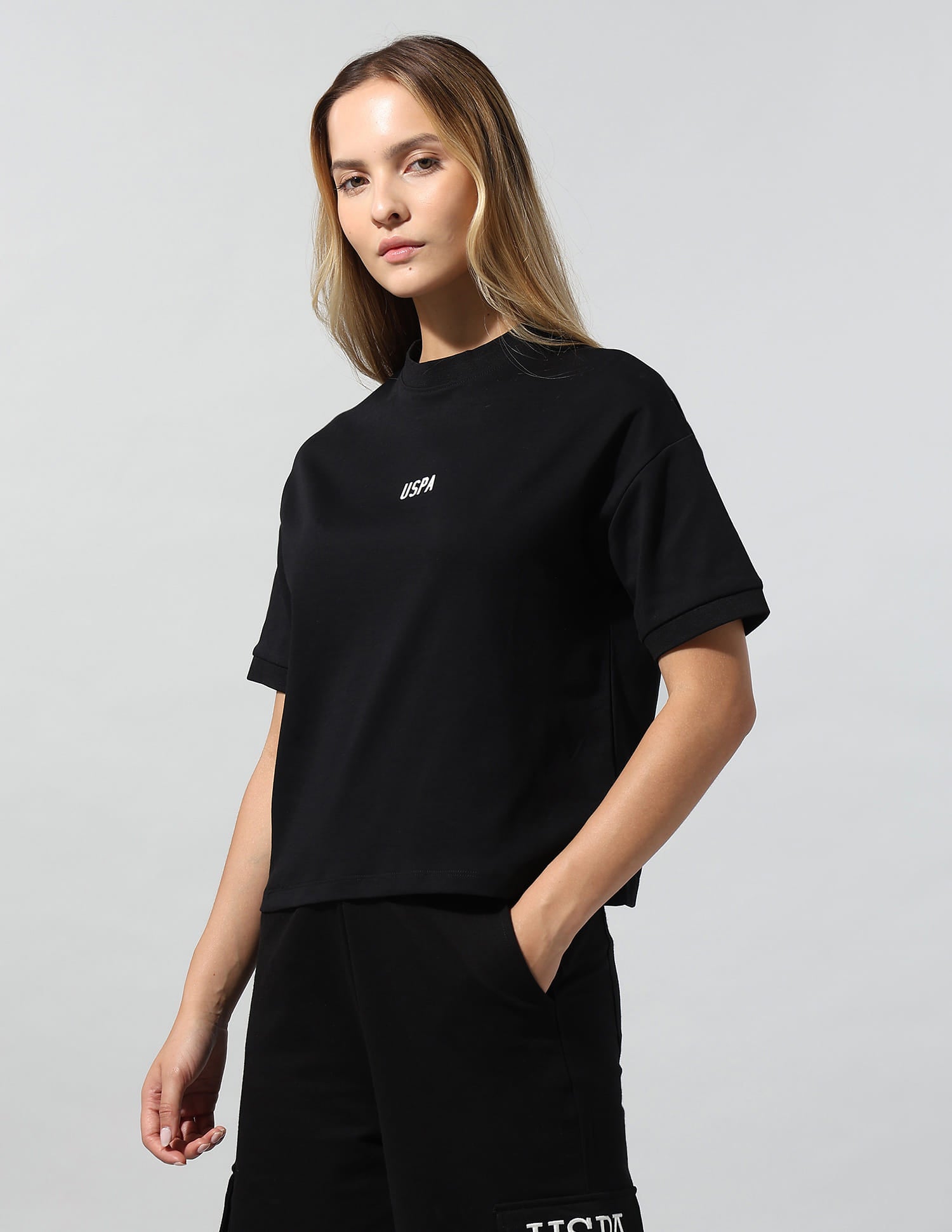 Brand Printed Relaxed T-Shirt Black - U.S. Polo Assn. India | Large