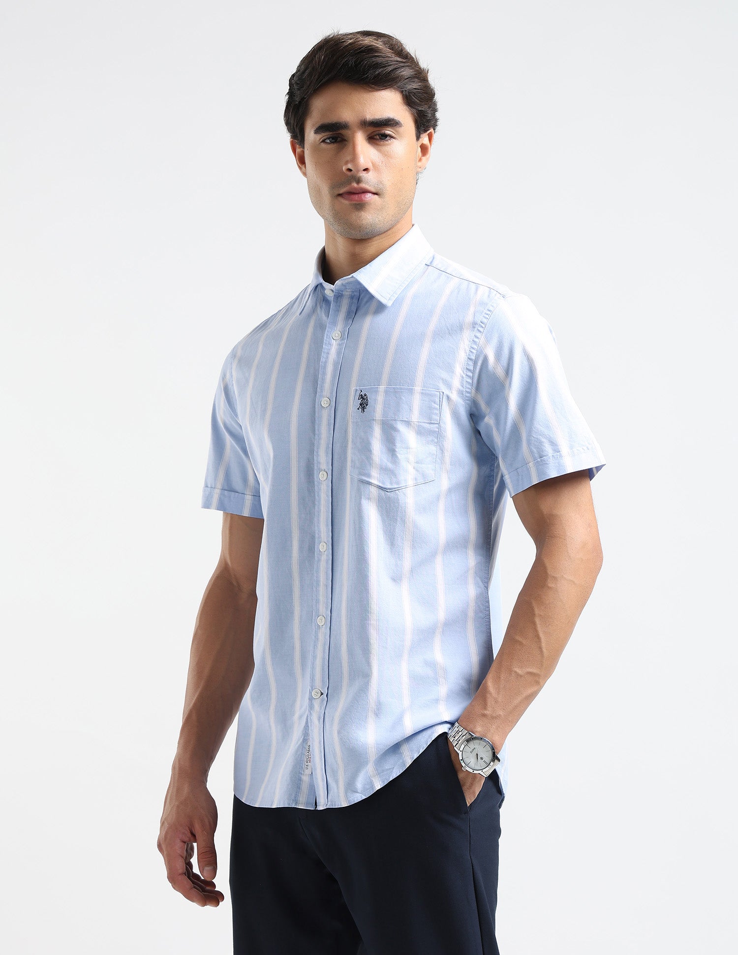 Vertical Striped Oxford Shirt Blue - U.S. POLO ASSN. | Large