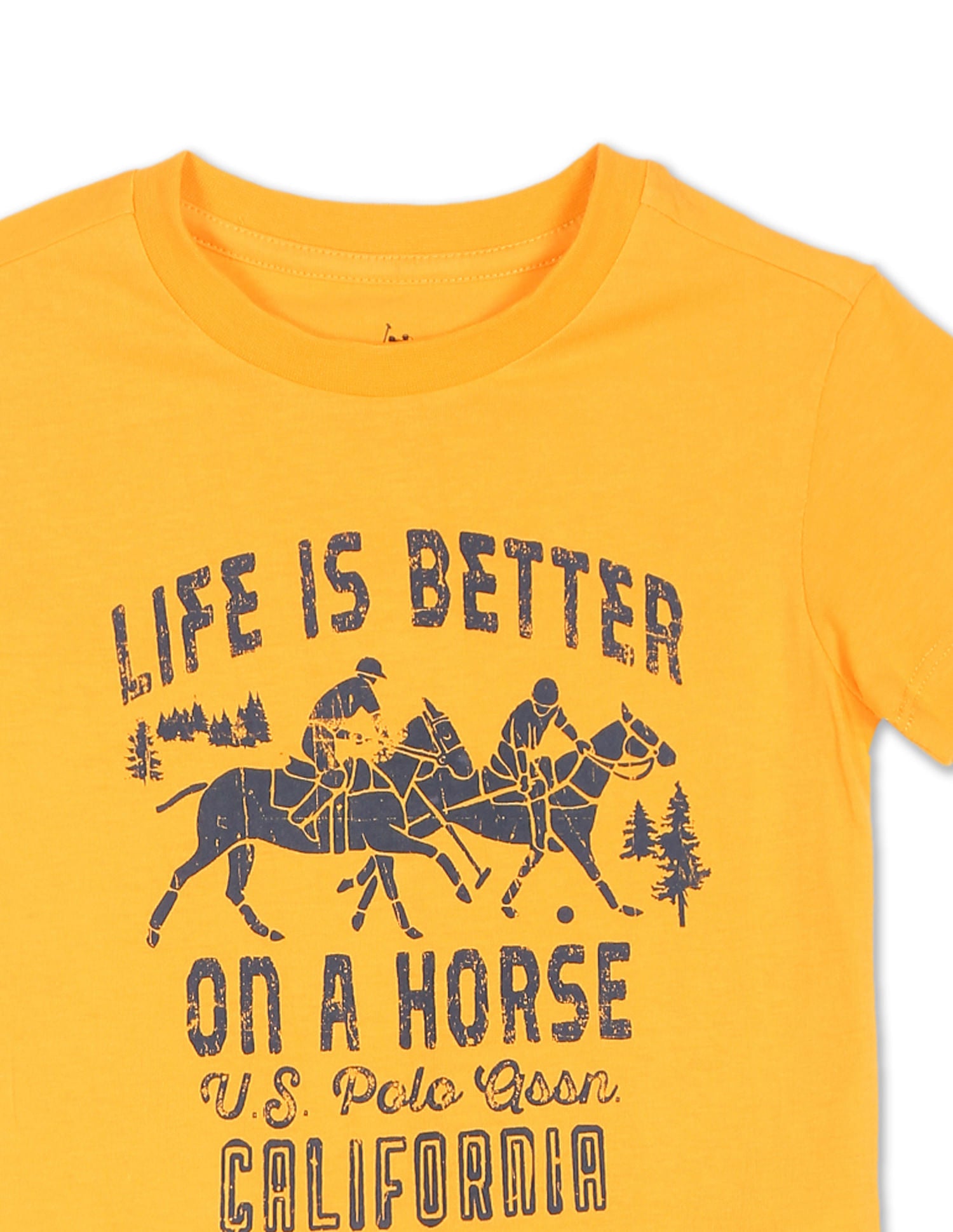 Boys Mustard Crew Neck Graphic Print T-Shirt Mustard - U.S. POLO ASSN. | Large