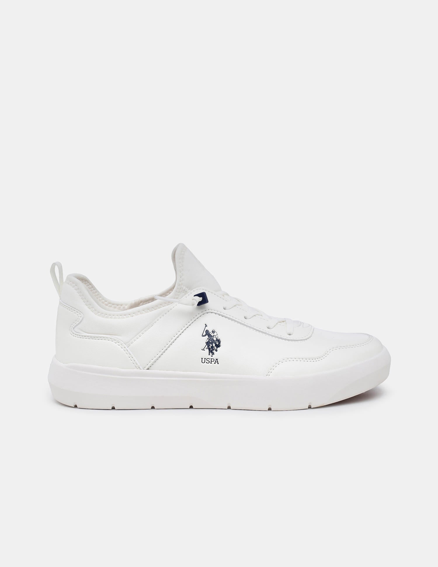 Round Toe Lace Ups Barclay Sneakers White - U.S. Polo Assn. India | Large