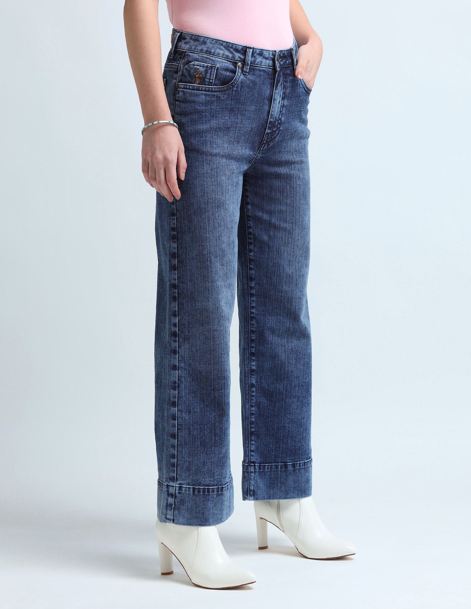 Wide Leg Fit Blue Jeans Blue - U.S. Polo Assn. India | Large