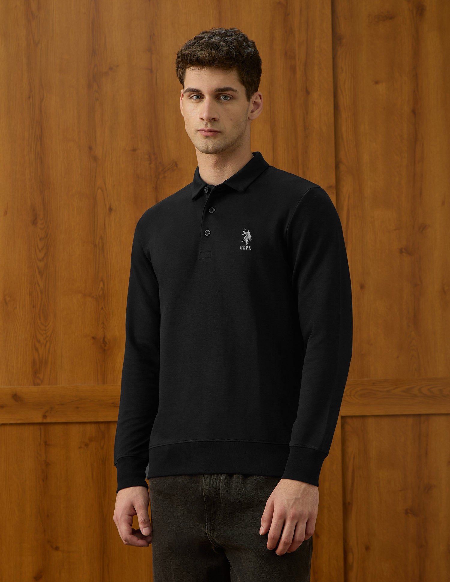 Solid Equestrian Aisle Theater Sweatshirt Black - U.S. POLO ASSN. | Large