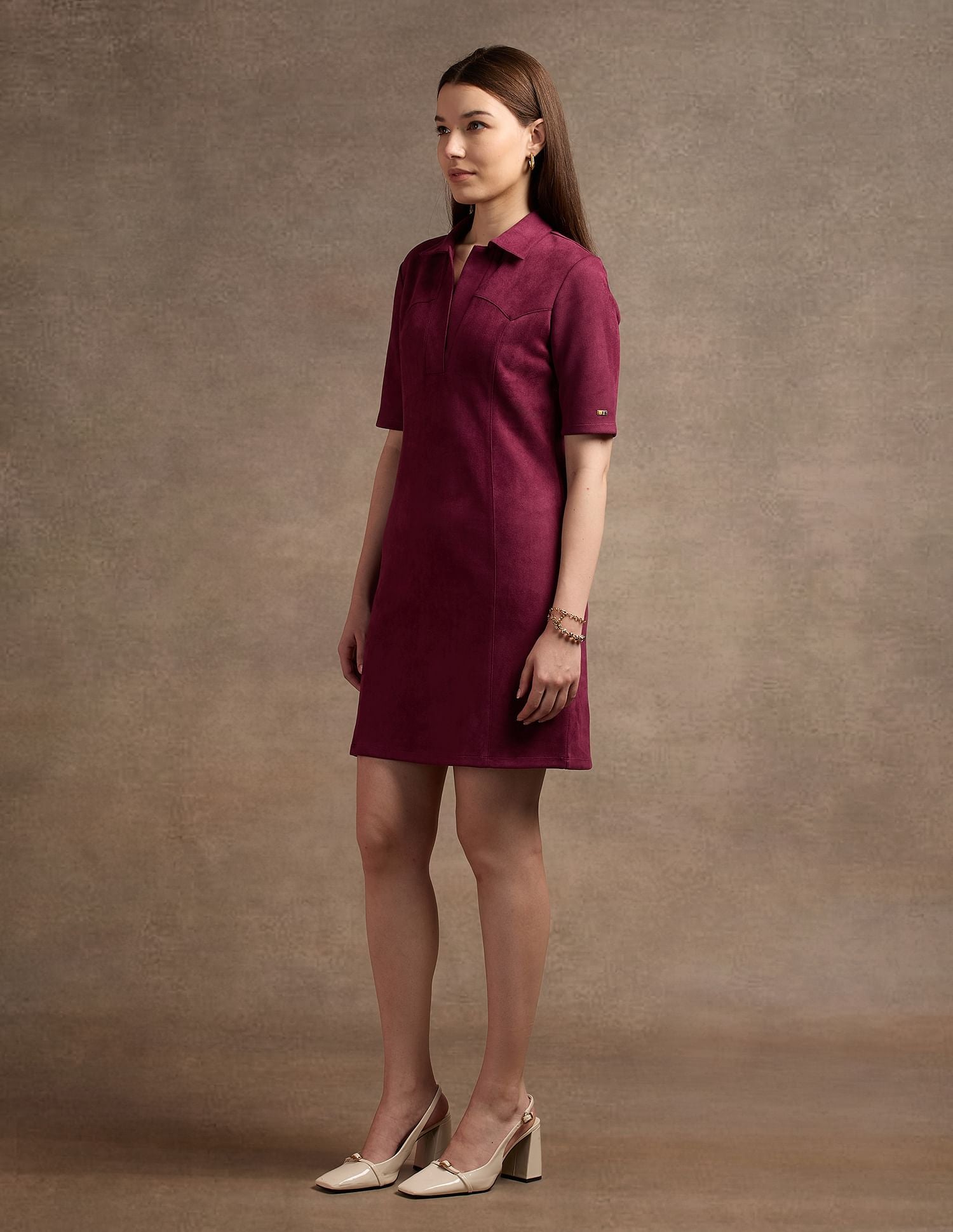 Suede A Line Dress Wine - U.S. POLO ASSN. | Large