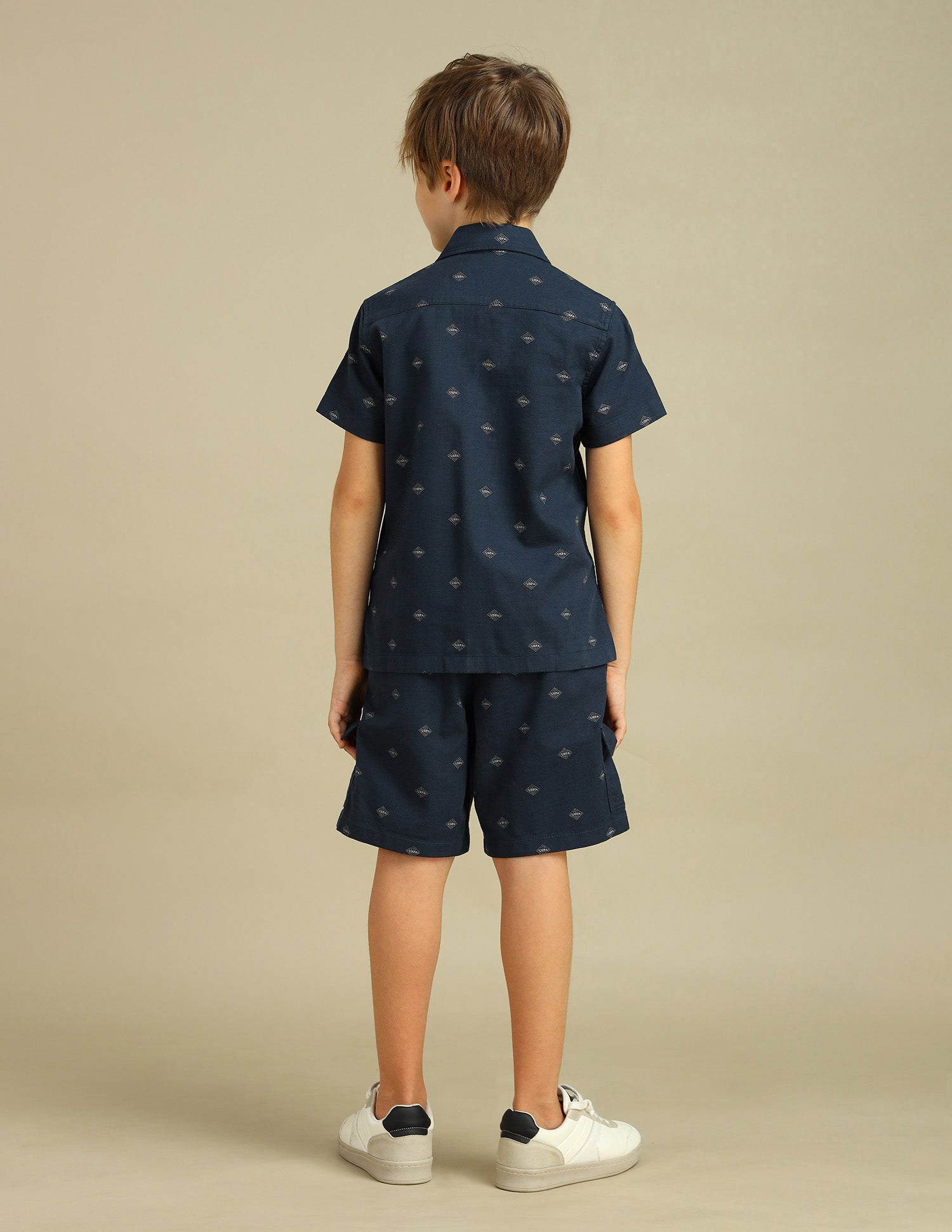 Boys Brand Printed Twill Shirt Navy - U.S. POLO ASSN. | Large