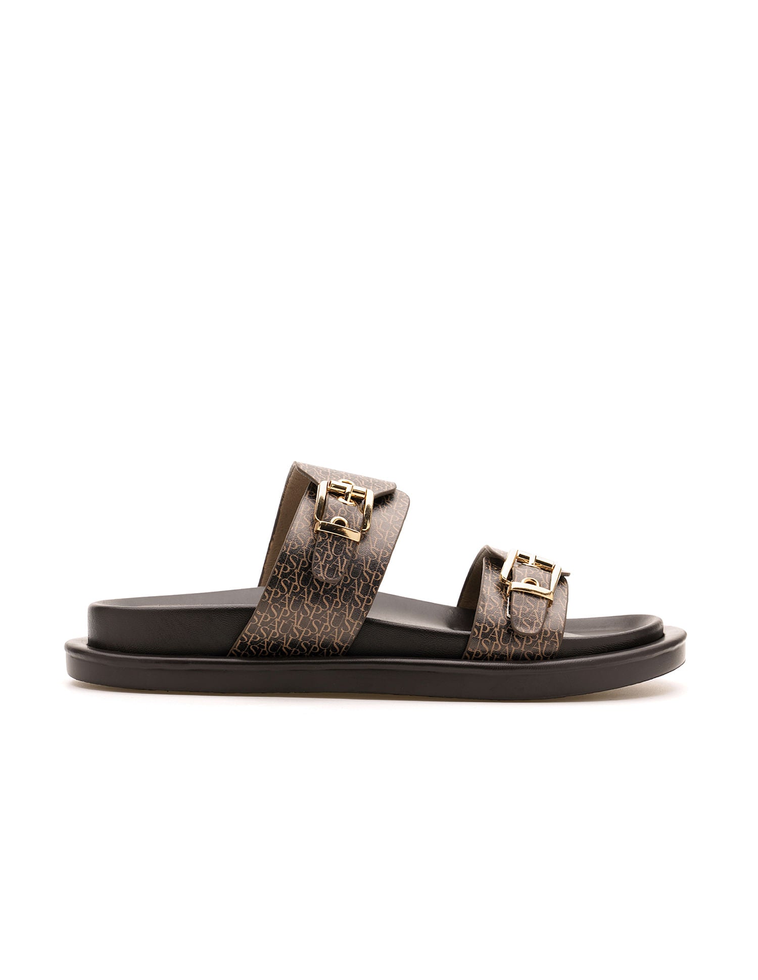 Open Toe Buckle Detail Maria Sandals Brown - U.S. POLO ASSN. | Large