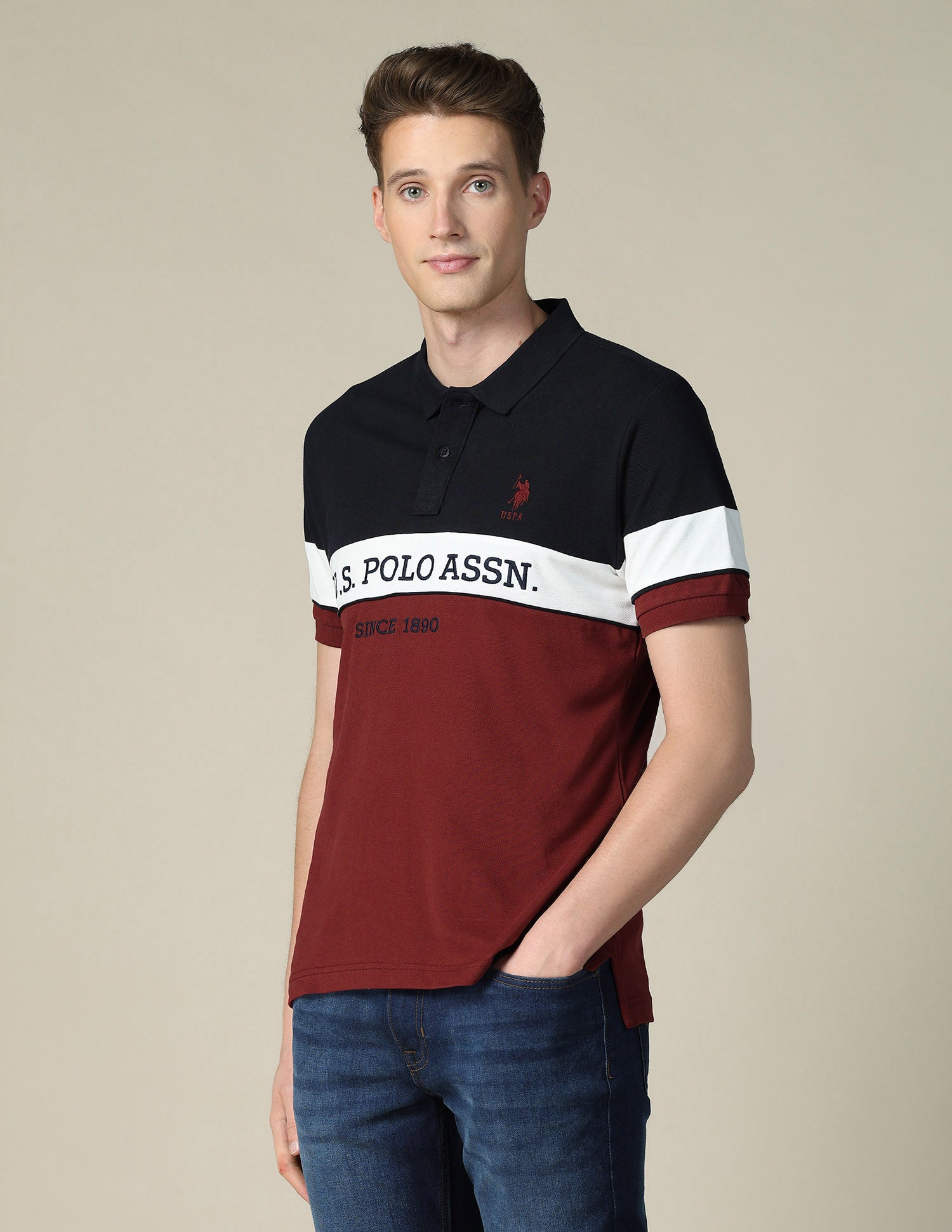 Brand Embroidered Regular Fit Polo Shirt Navy - U.S. POLO ASSN. | Large