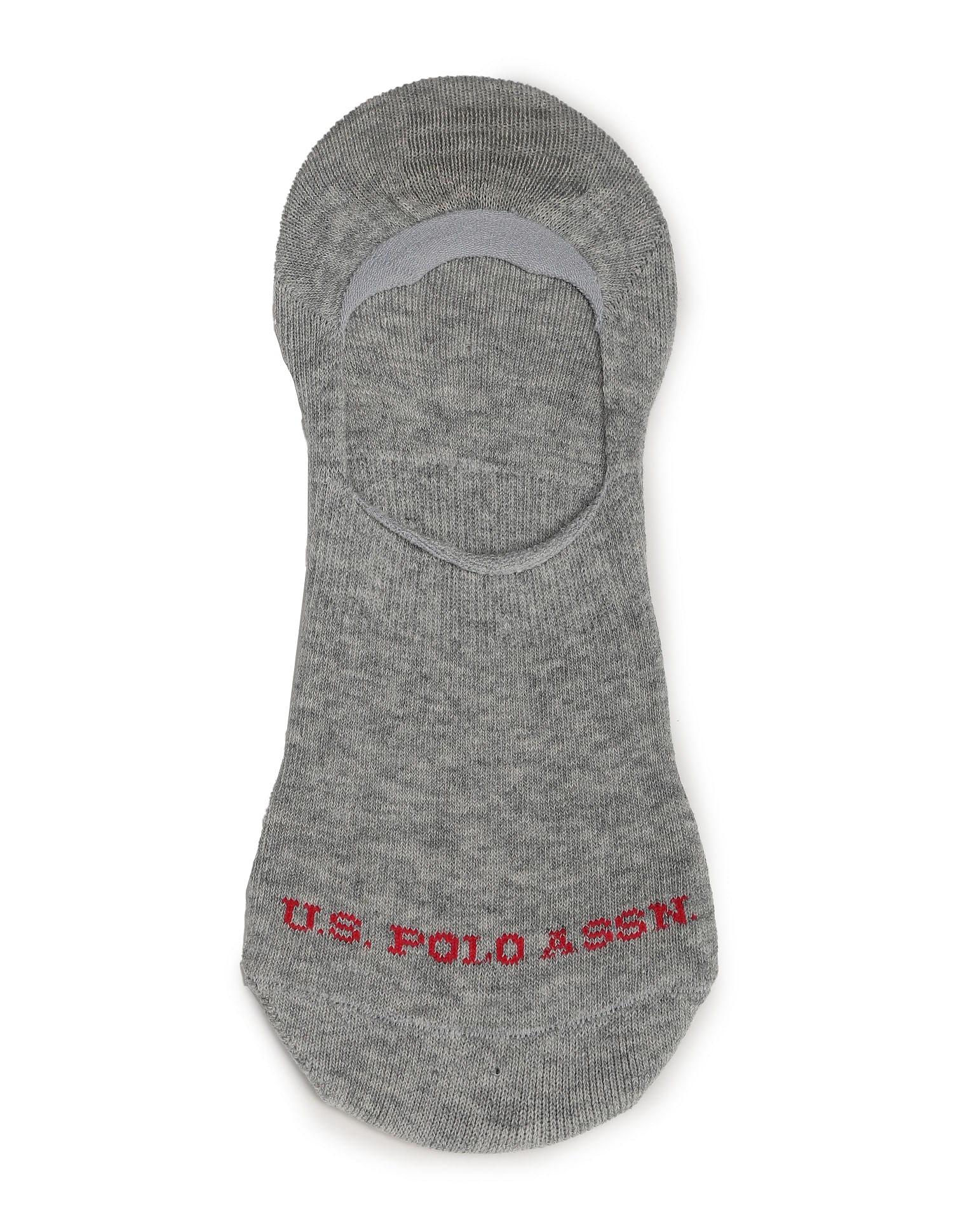 Silicone Grip No Show I646 Socks - Pack Of 3 Light Grey - U.S. POLO ASSN. | Large