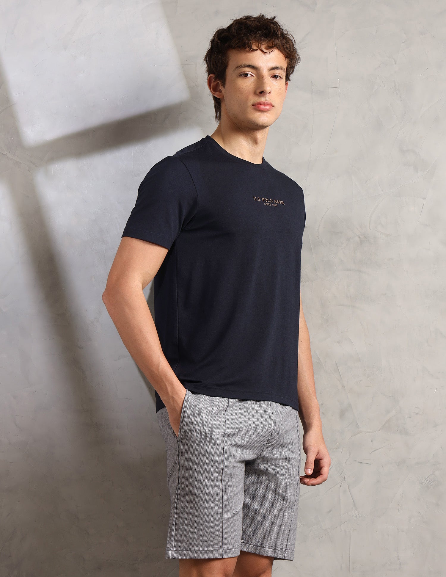 Comfort Relaxed Fit Breathable PE005-PL Lounge T-Shirt - Pack Of 1 Navy - U.S. Polo Assn. India | Large