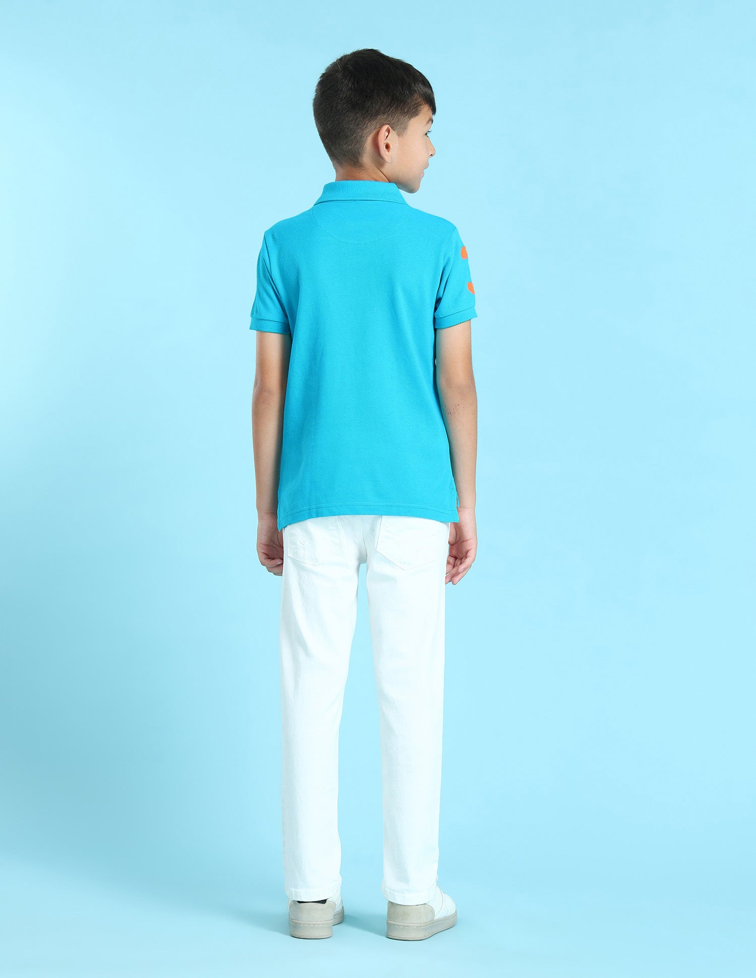 Ribbed Collar Pique Polo Shirt Turquoise - U.S. POLO ASSN. | Large