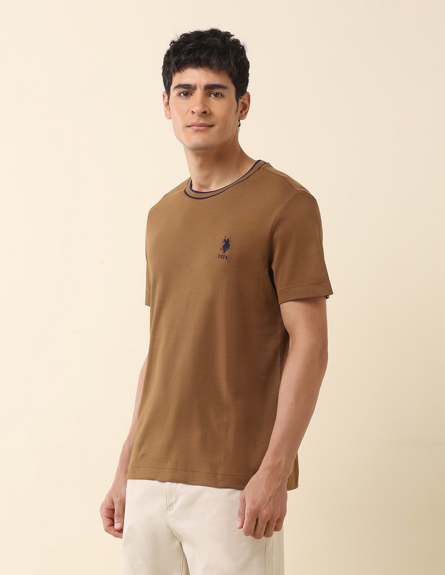 Pure Cotton Slim Fit T-Shirt Mustard - U.S. Polo Assn. India | Large