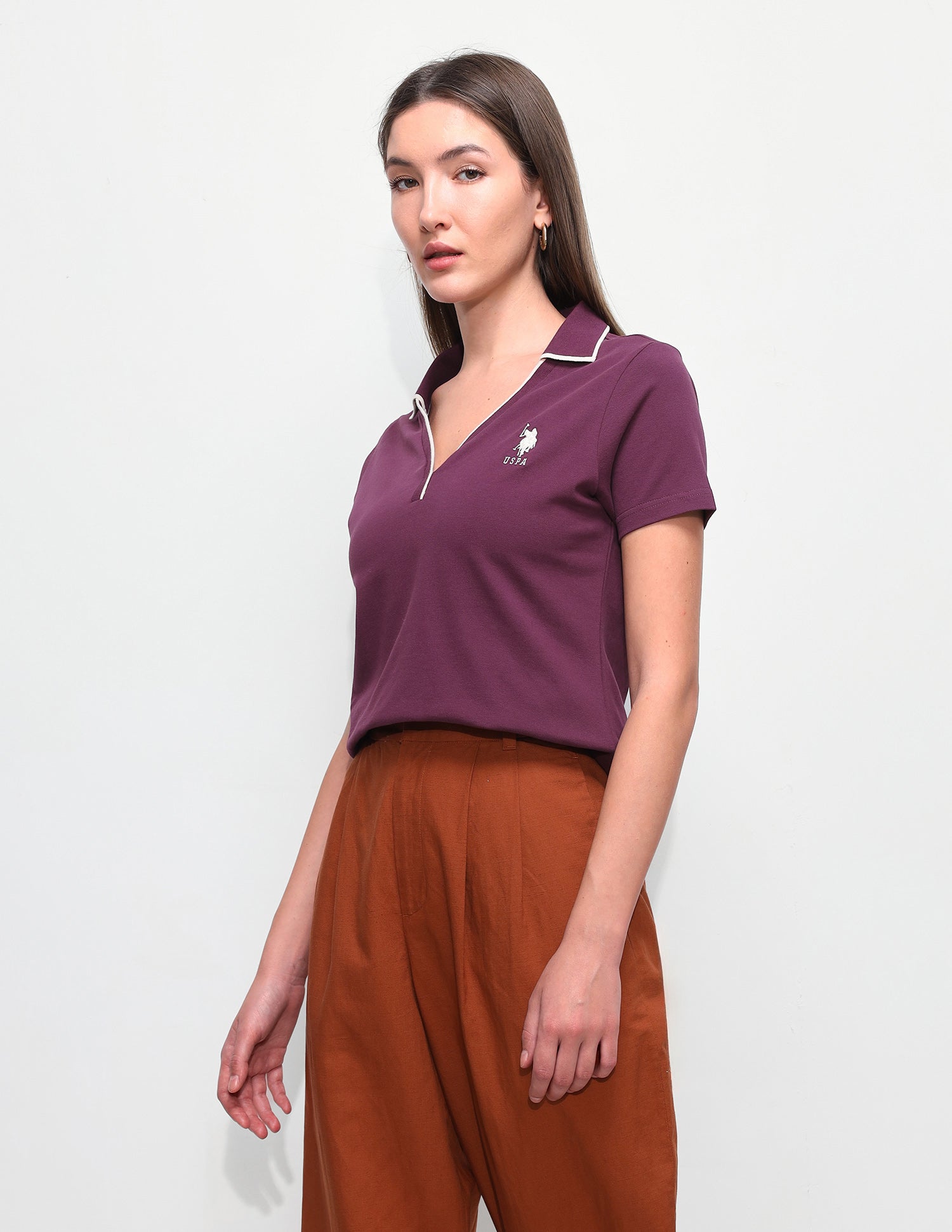Solid Regular Fit Polo Shirt Wine - U.S. Polo Assn. India | Large