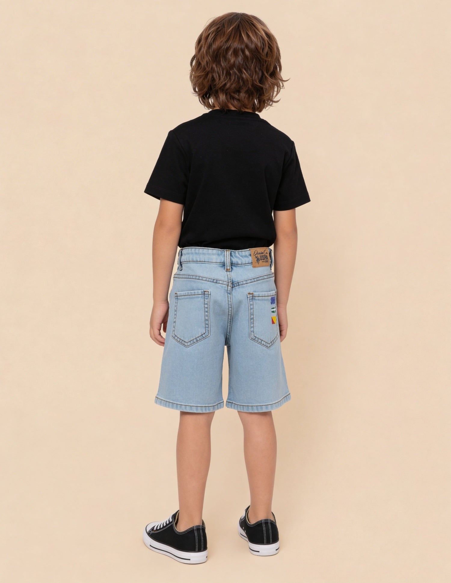 Mid Rise Regular Fit Denim Shorts Light Blue - U.S. Polo Assn. India | Large