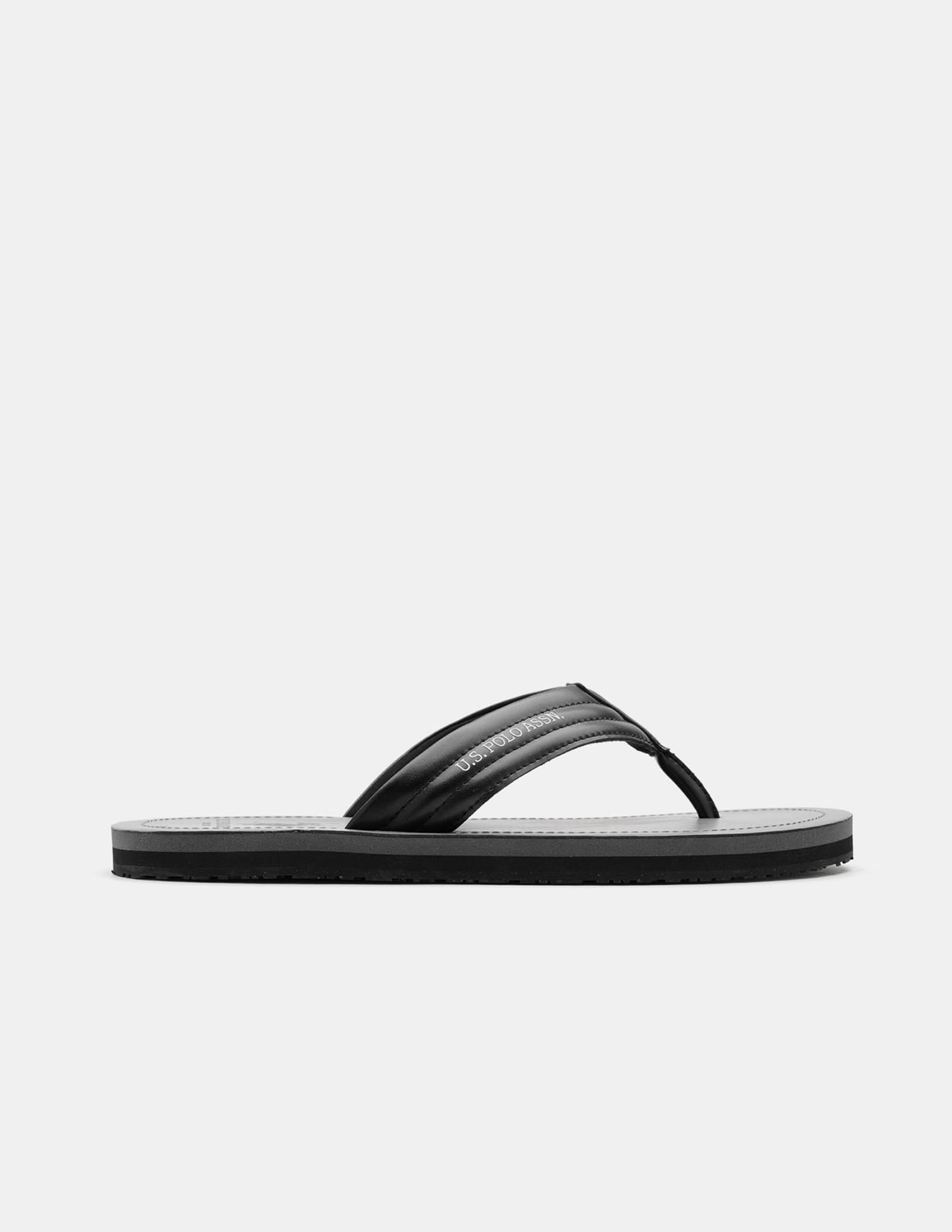 Men V-Strap Roy Flip Flops Black - U.S. Polo Assn. India | Large