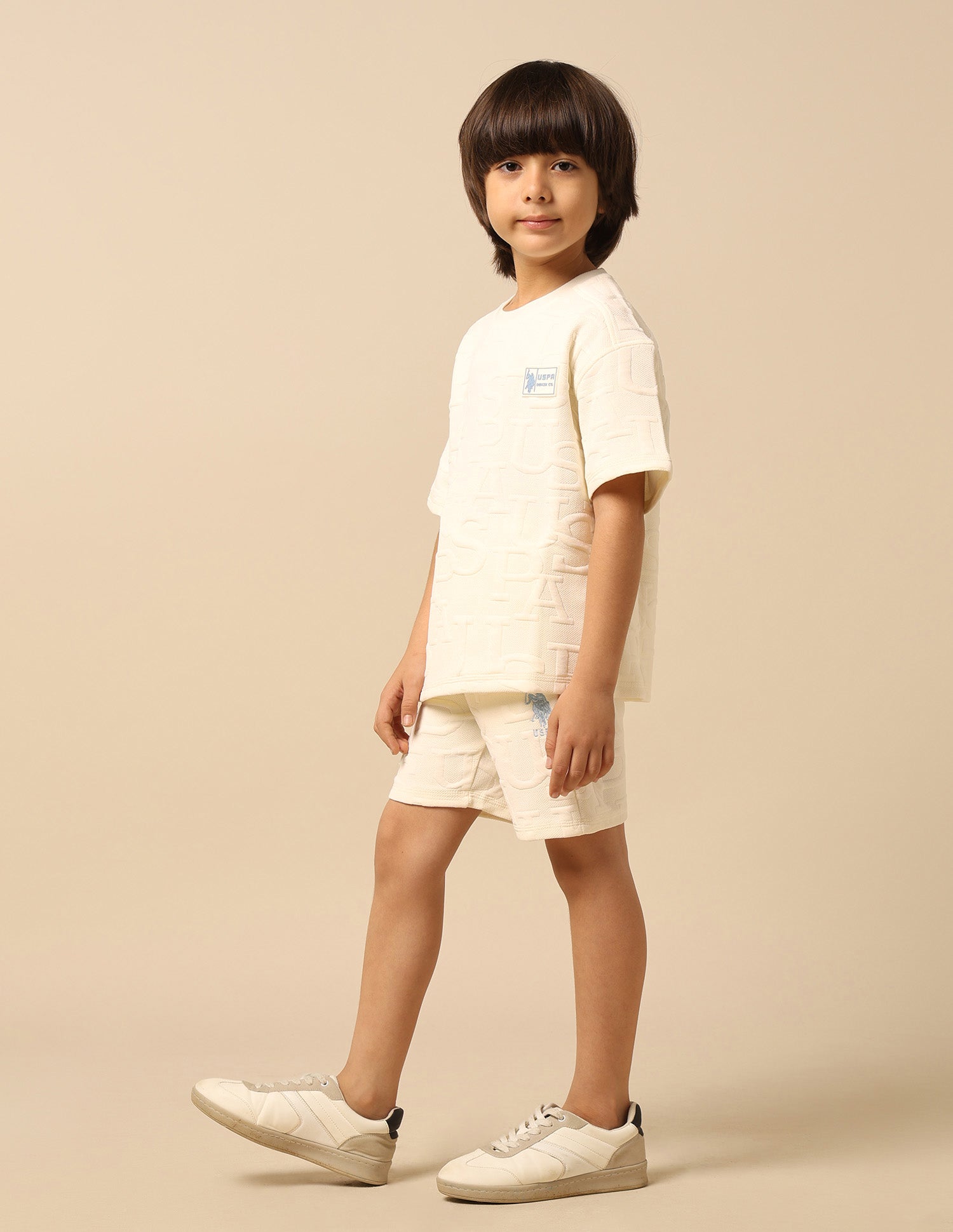 Boys Brand Embossed Boxy Fit T-Shirt White - U.S. POLO ASSN. | Large