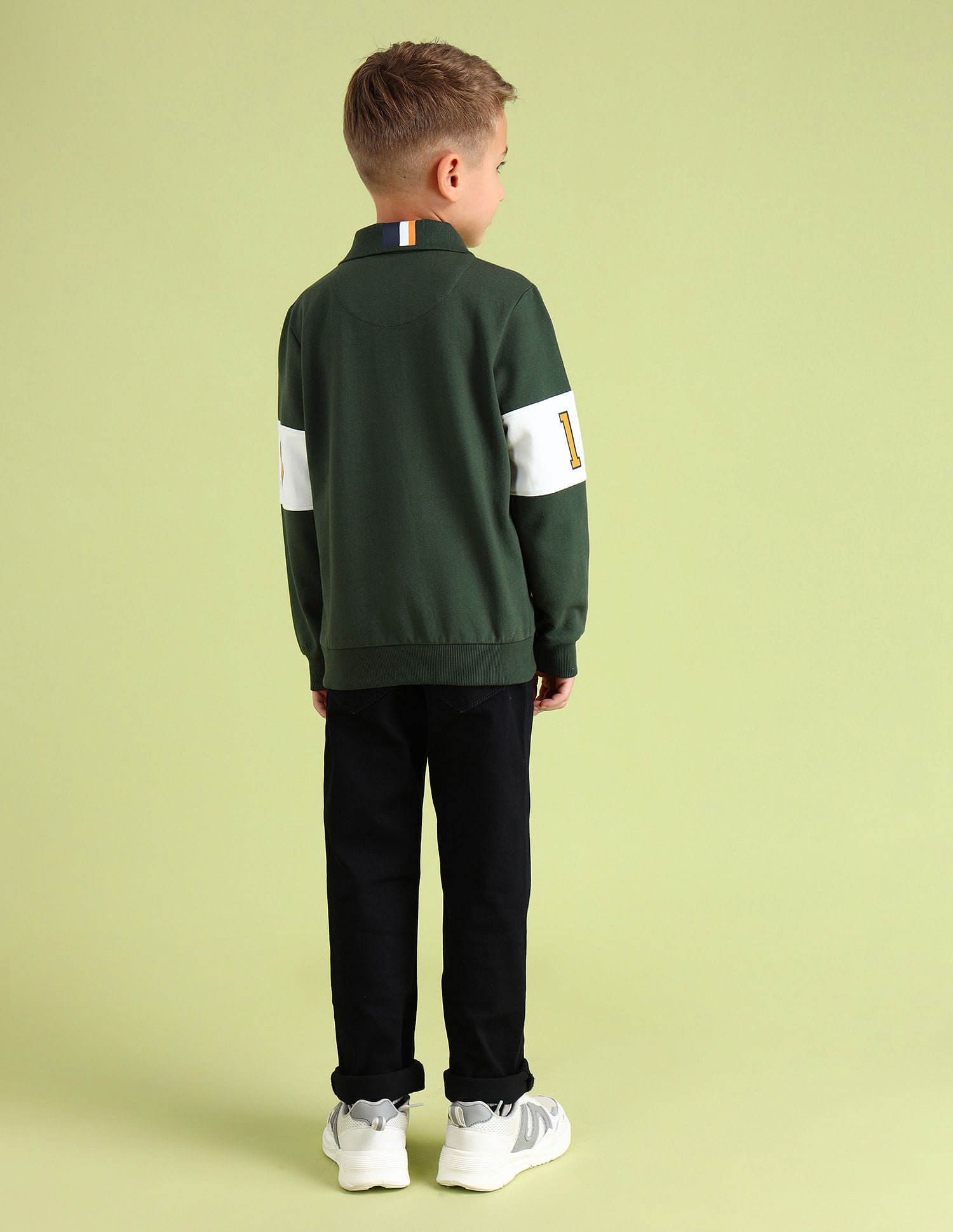 Boys Colourblocked Sweatshirt Green - U.S. POLO ASSN. | Large