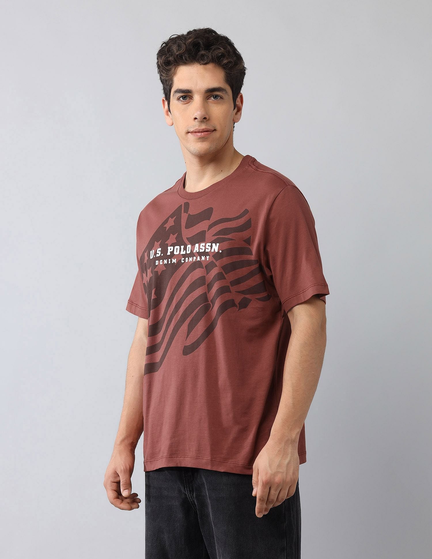 Muscle Fit Heritage Graphic Printed T-Shirt Rust - U.S. Polo Assn. India | Large