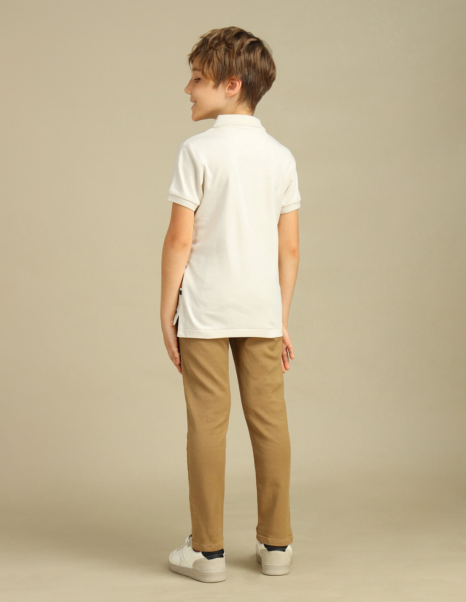 Boys Brand Printed Regular Fit Polo Shirt Light Brown - U.S. POLO ASSN. | Large