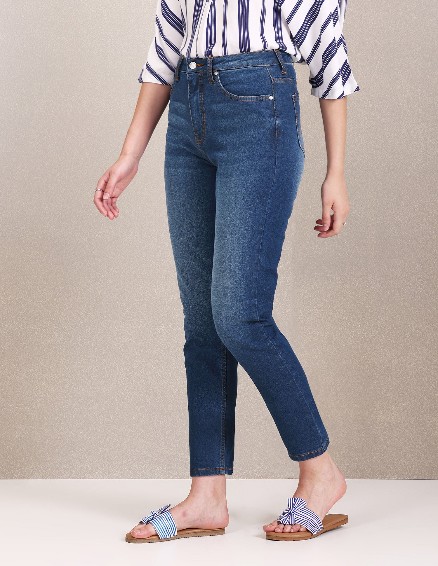 High Rise Slim Fit Jeans Blue - U.S. POLO ASSN. | Large