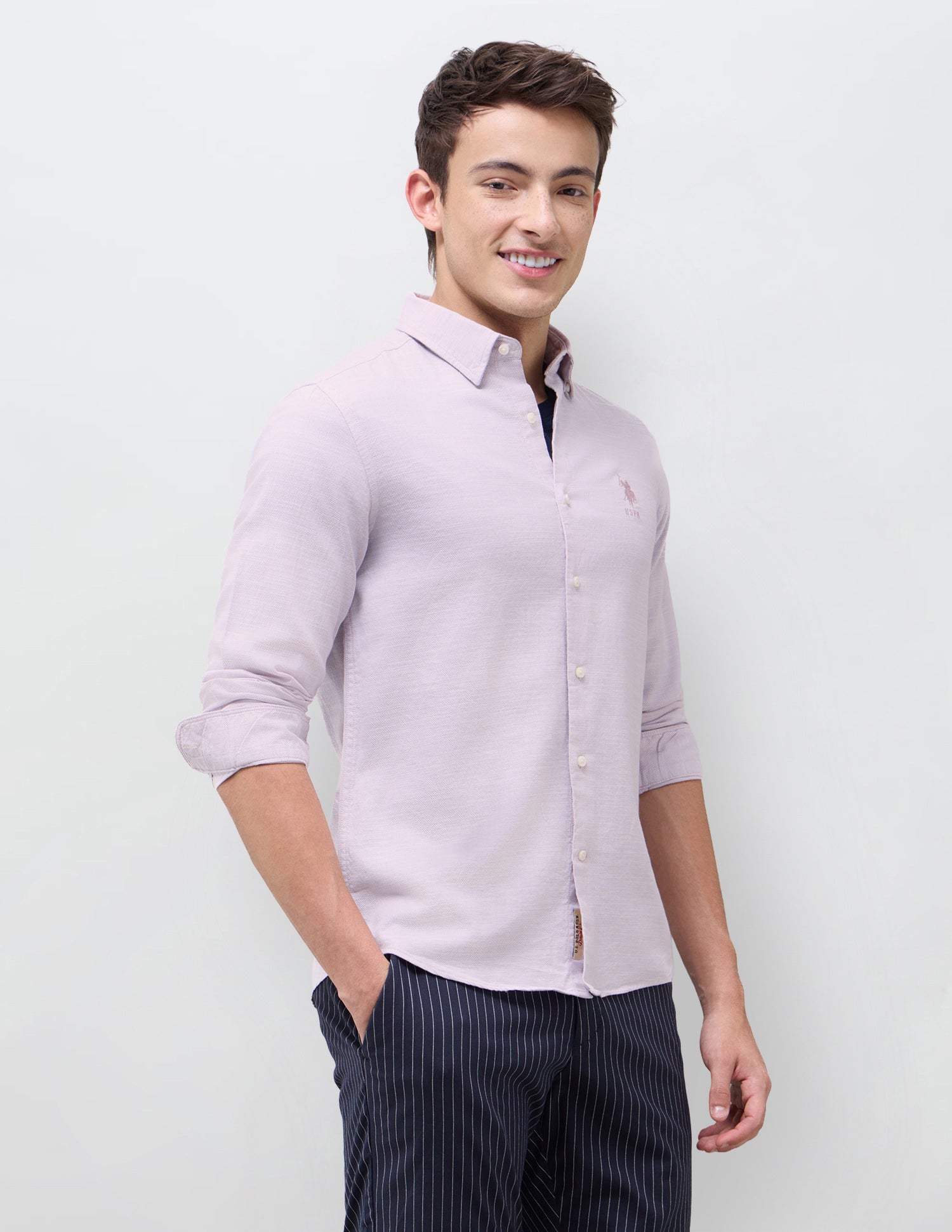 Solid Seersucker Shirt Pink - U.S. Polo Assn. India | Large