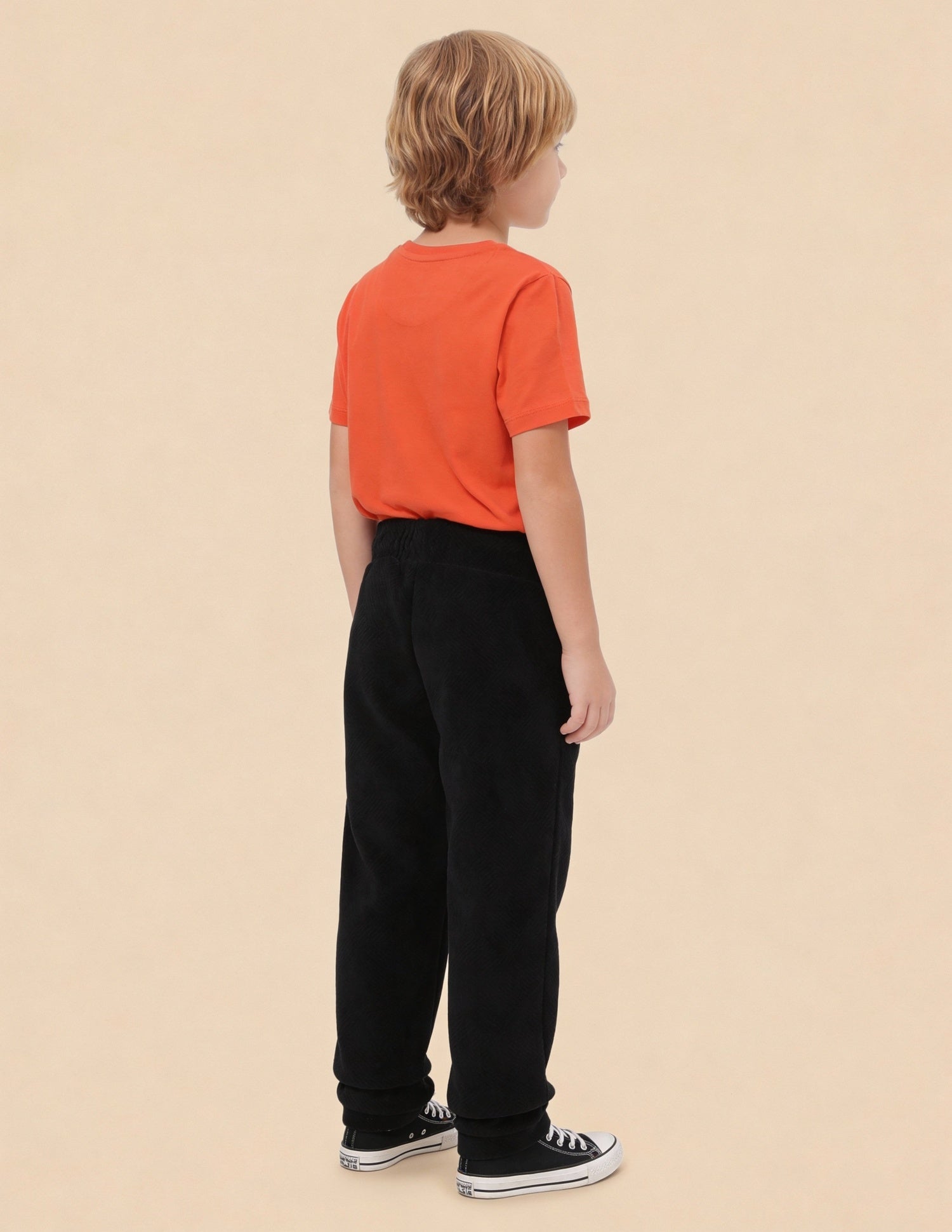 Boys Brand Embroidered Monochrome Joggers Black - U.S. Polo Assn. India | Large