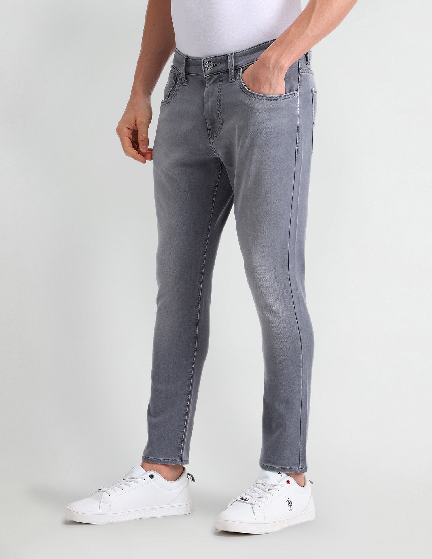 Henry Tapered Cropped Grey Jeans Grey - U.S. POLO ASSN. | Large