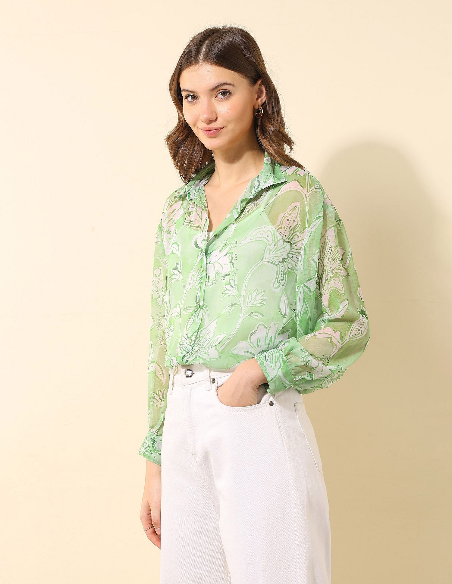 Relaxed Fit Chiffon Sheer Shirt Multi-colour - U.S. POLO ASSN. | Large