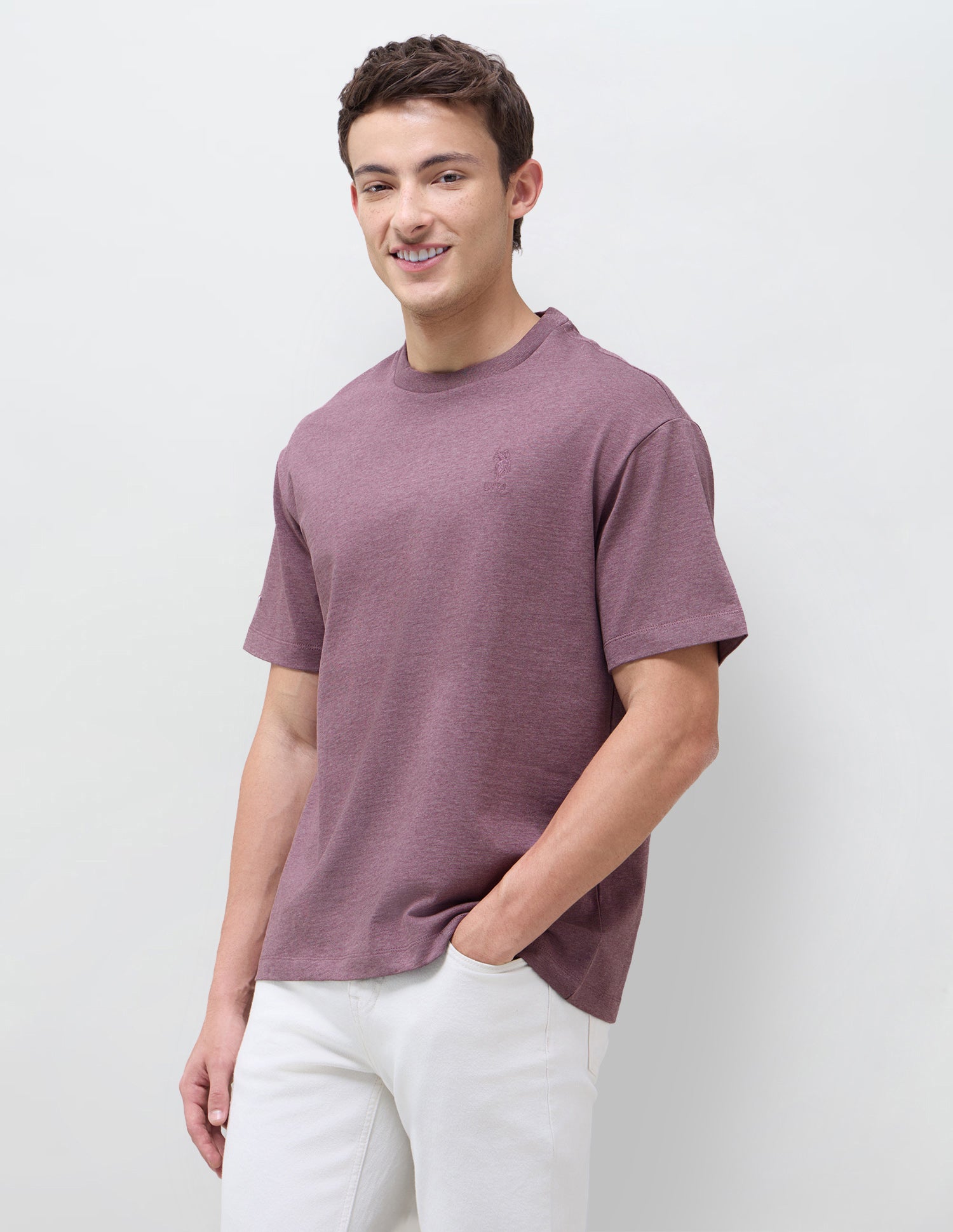 Solid Slim Fit T-Shirt Purple - U.S. Polo Assn. India | Large