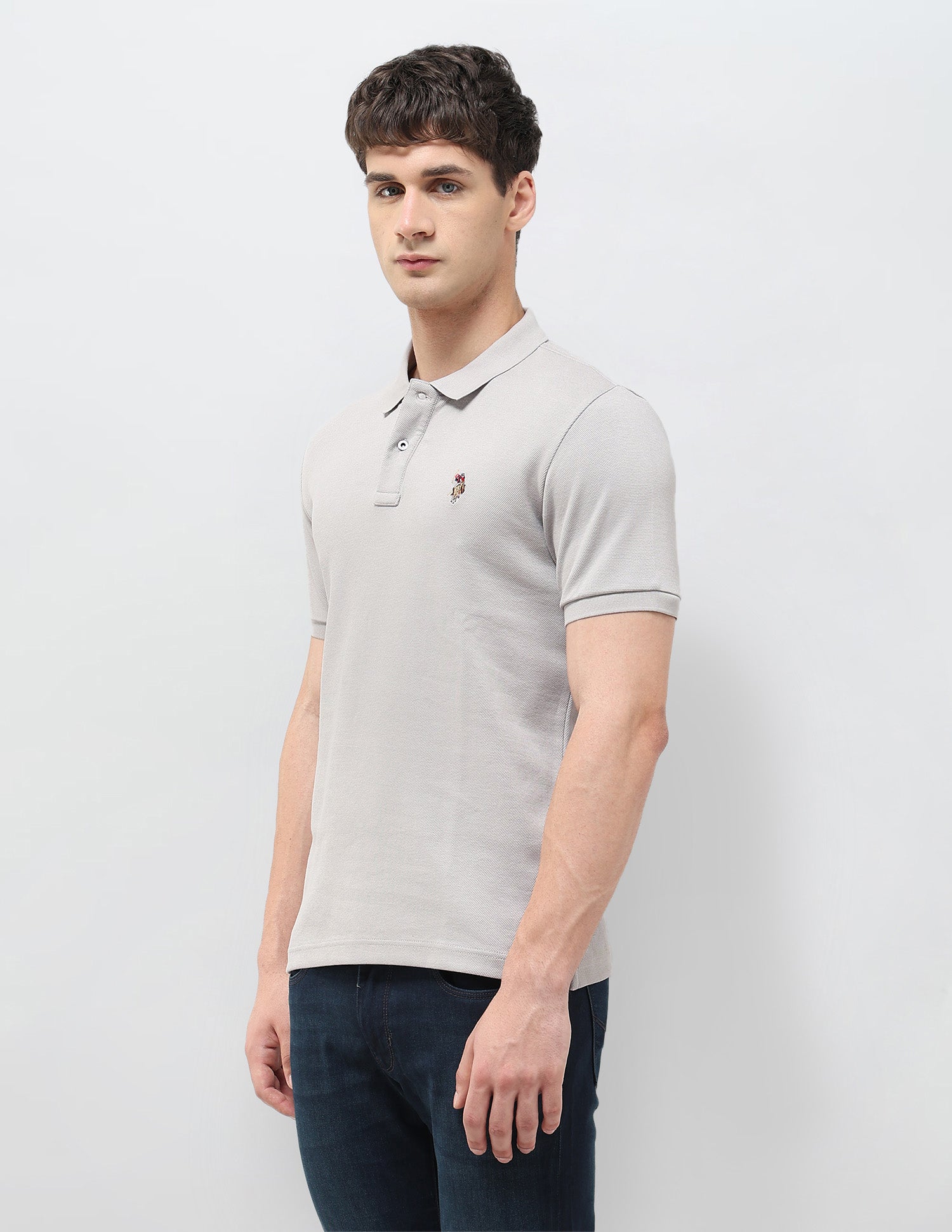 Solid Monochrome Polo Shirt Light Grey - U.S. POLO ASSN. | Large