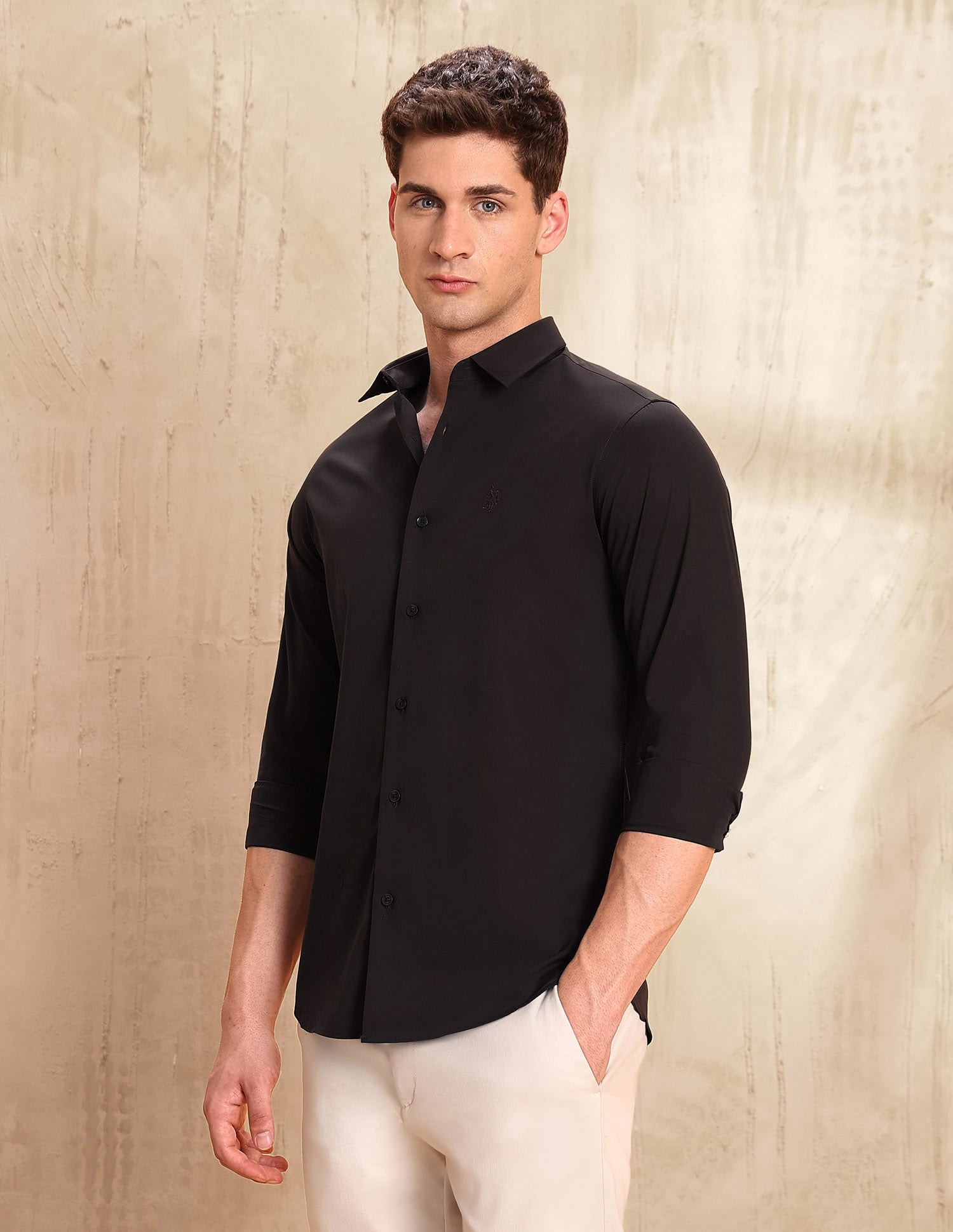 Poplin Tailored Fit Shirt Choco - U.S. POLO ASSN. | Large