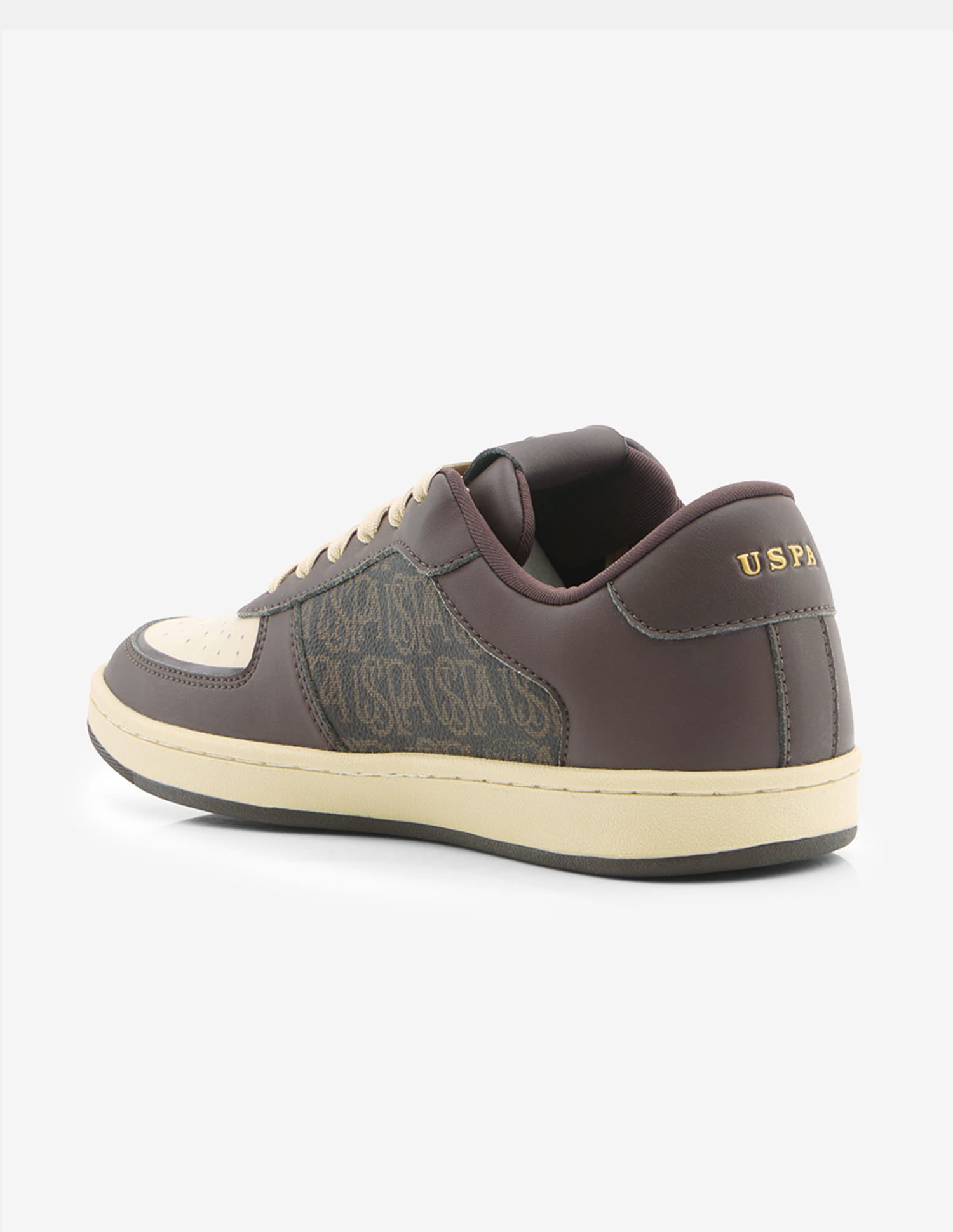 Veera Monogram Printed Light Weight Sneakers Dark Brown - U.S. Polo Assn. India | Large