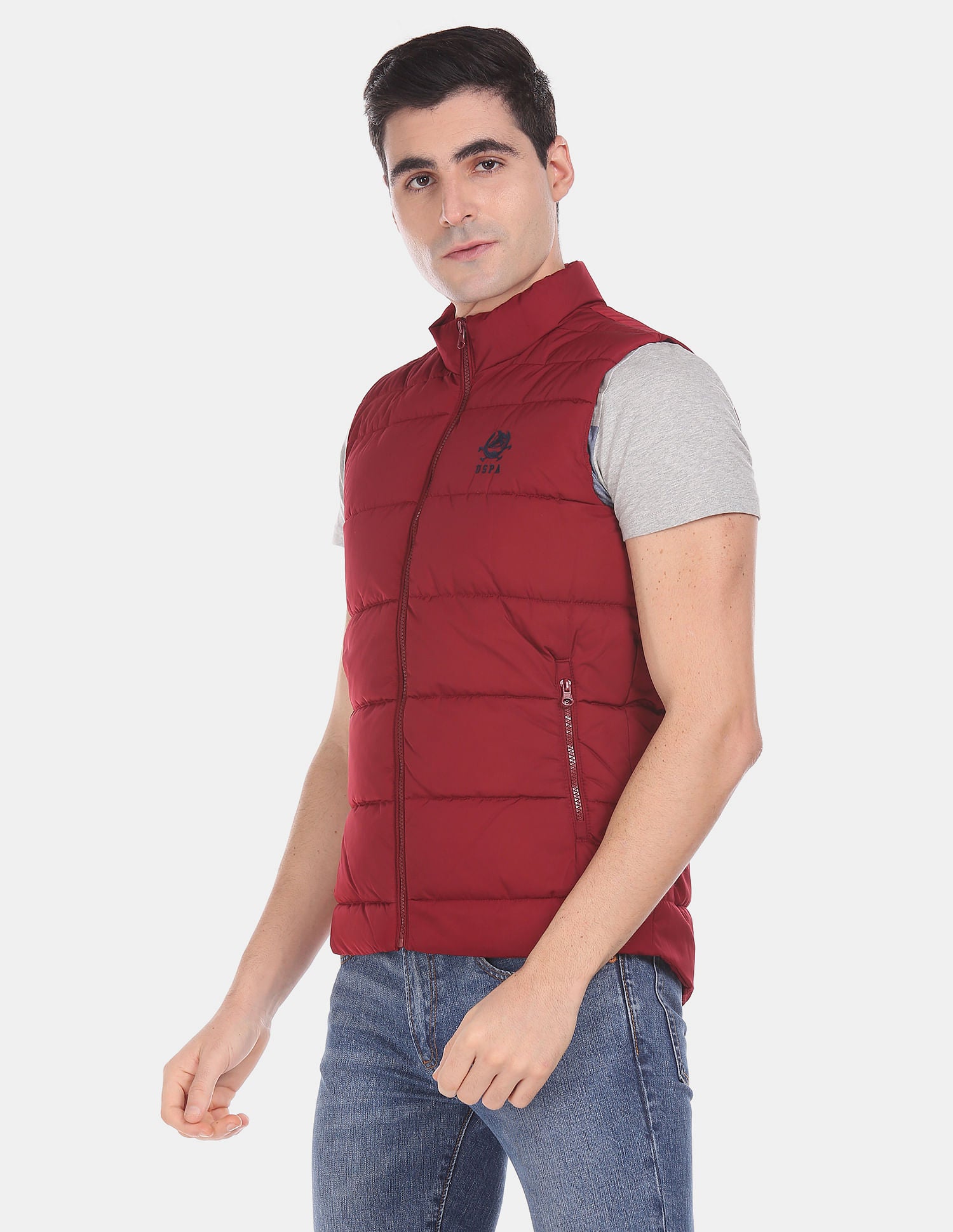Sleeveless Quilted Gilet Jacket Red - U.S. POLO ASSN. | Large